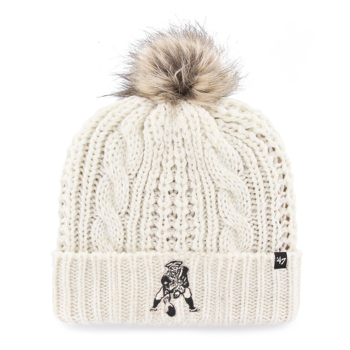 NEW ENGLAND PATRIOTS HISTORIC MEEKO '47 CUFF KNIT WOMENS WHITE