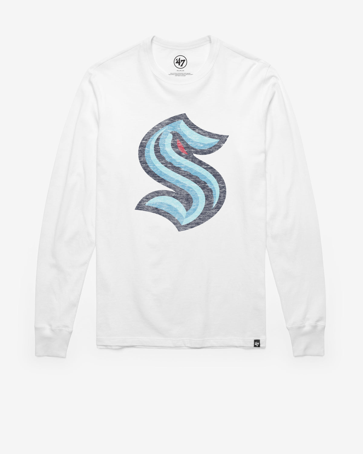 SEATTLE KRAKEN PREMIER '47 FRANKLIN LONG SLEEVE TEE WHITE WASH