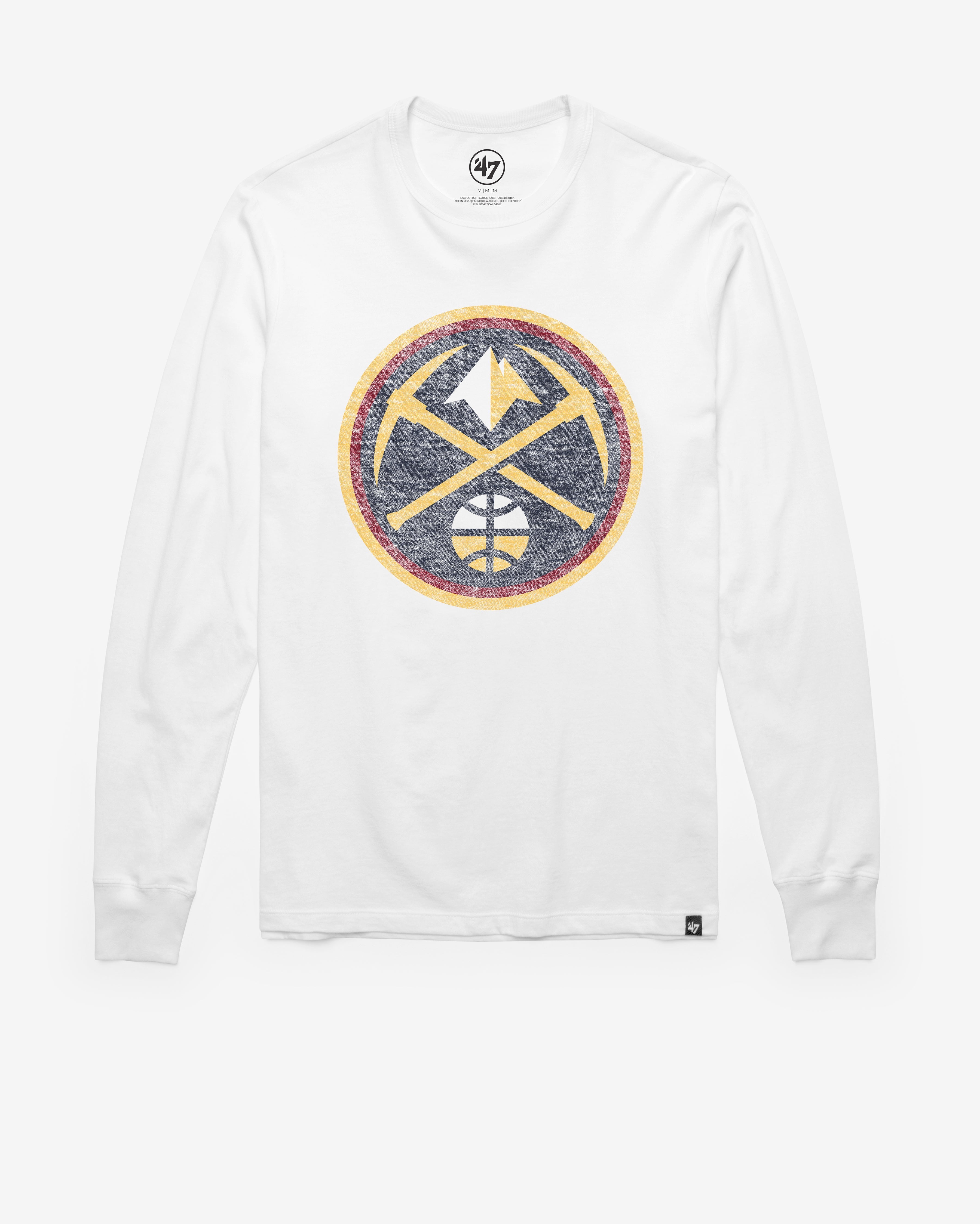 DENVER NUGGETS PREMIER '47 FRANKLIN LONG SLEEVE TEE WHITE WASH
