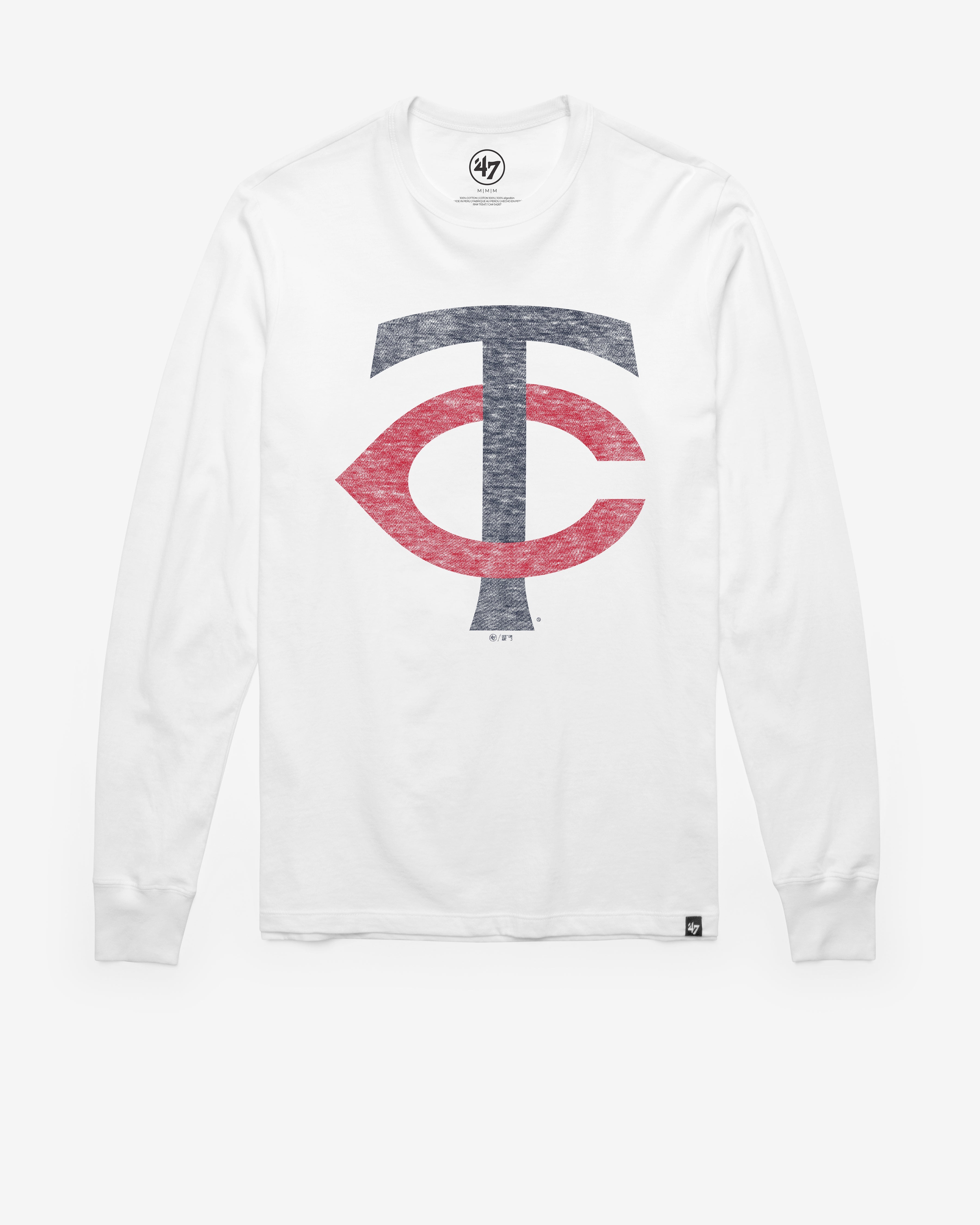 MINNESOTA TWINS PREMIER '47 FRANKLIN LONG SLEEVE TEE WHITE WASH
