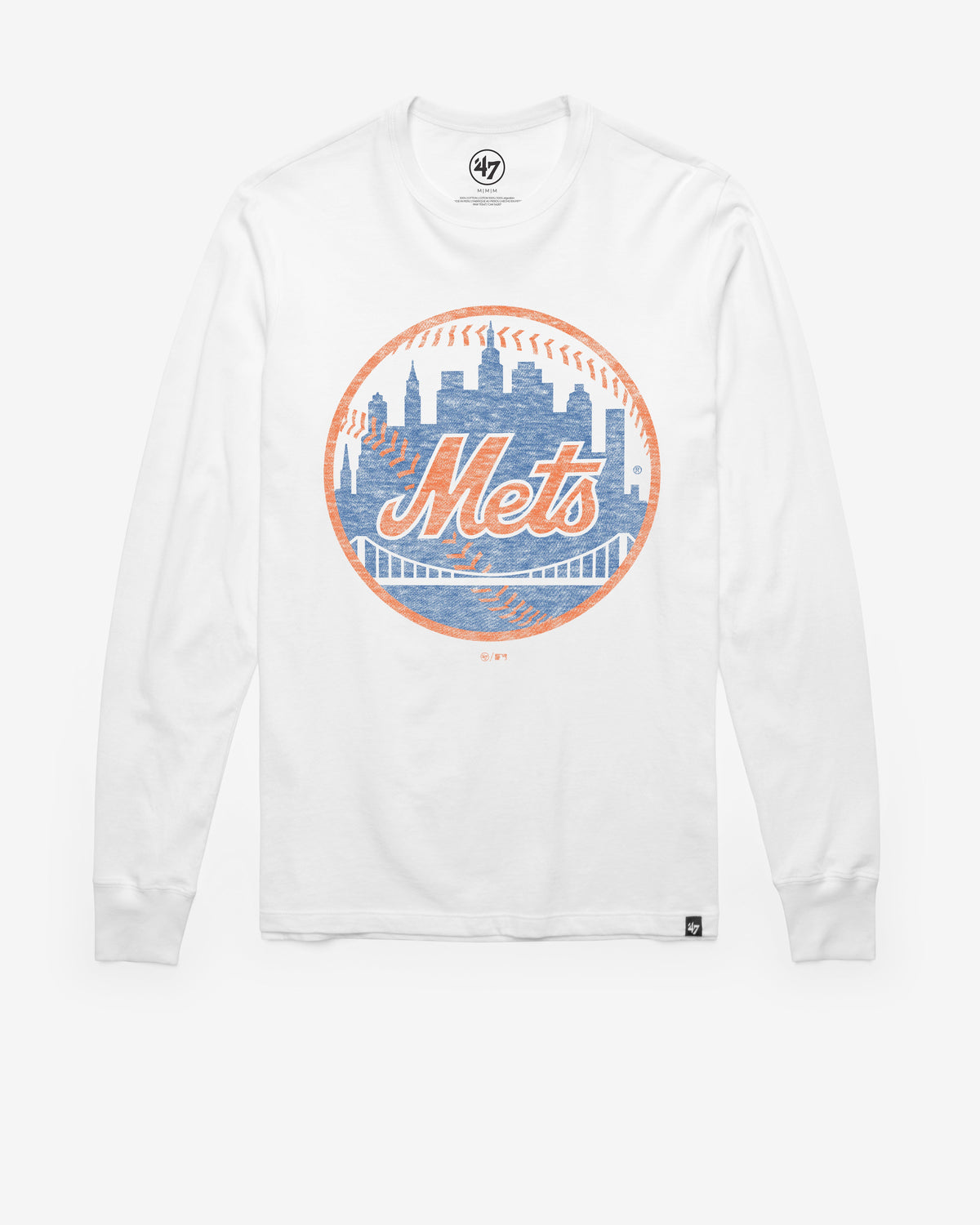 NEW YORK METS PREMIER '47 FRANKLIN LONG SLEEVE TEE WHITE WASH