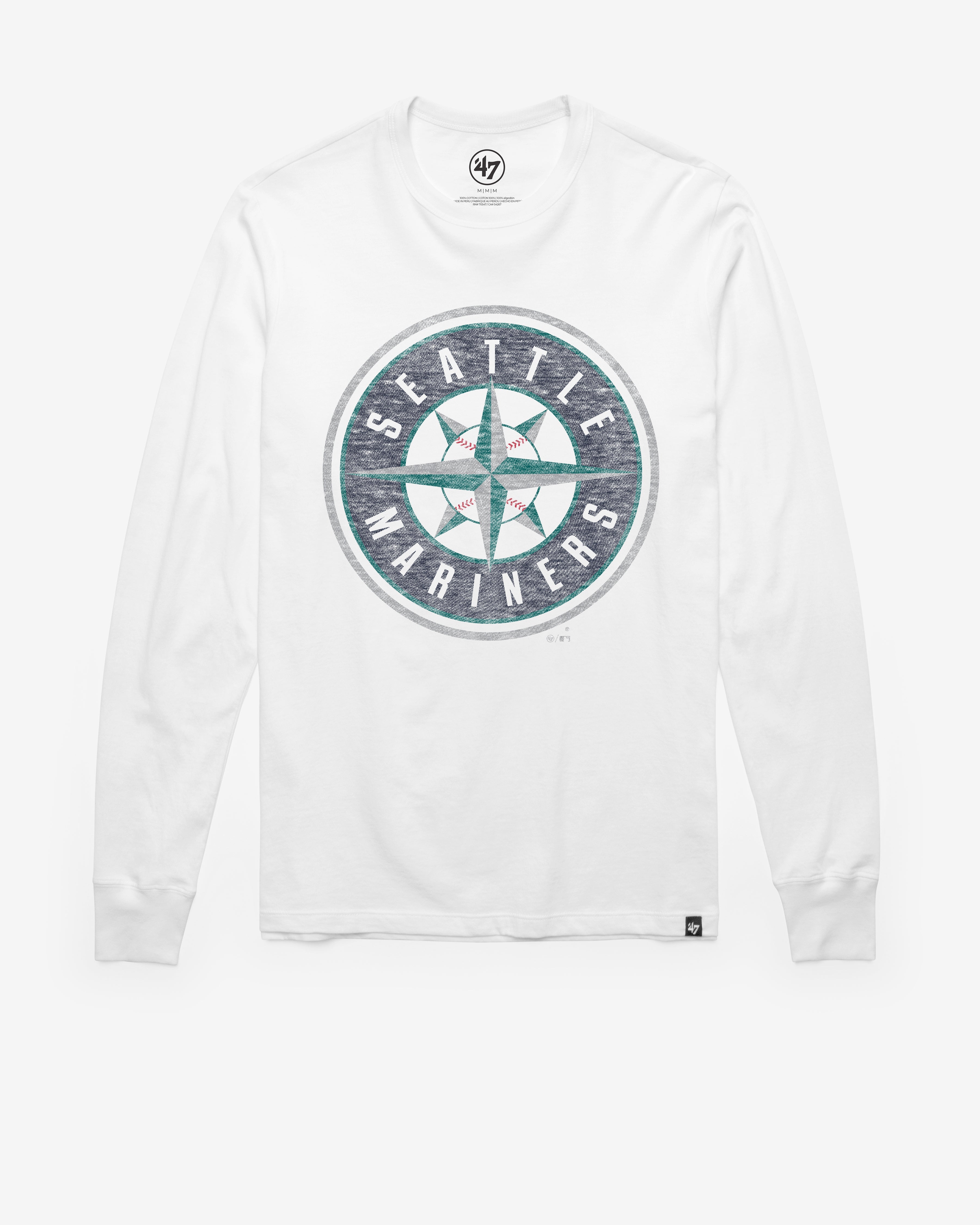 SEATTLE MARINERS PREMIER '47 FRANKLIN LONG SLEEVE TEE WHITE WASH