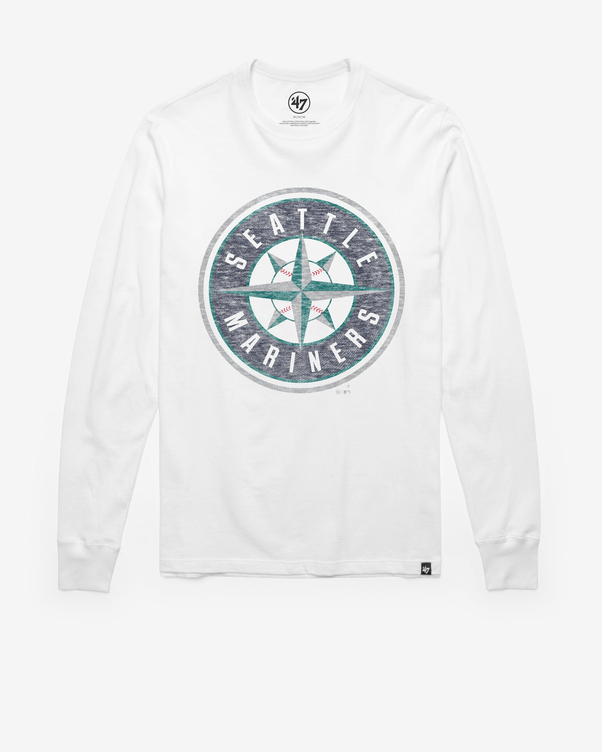 SEATTLE MARINERS PREMIER '47 FRANKLIN LONG SLEEVE TEE WHITE WASH