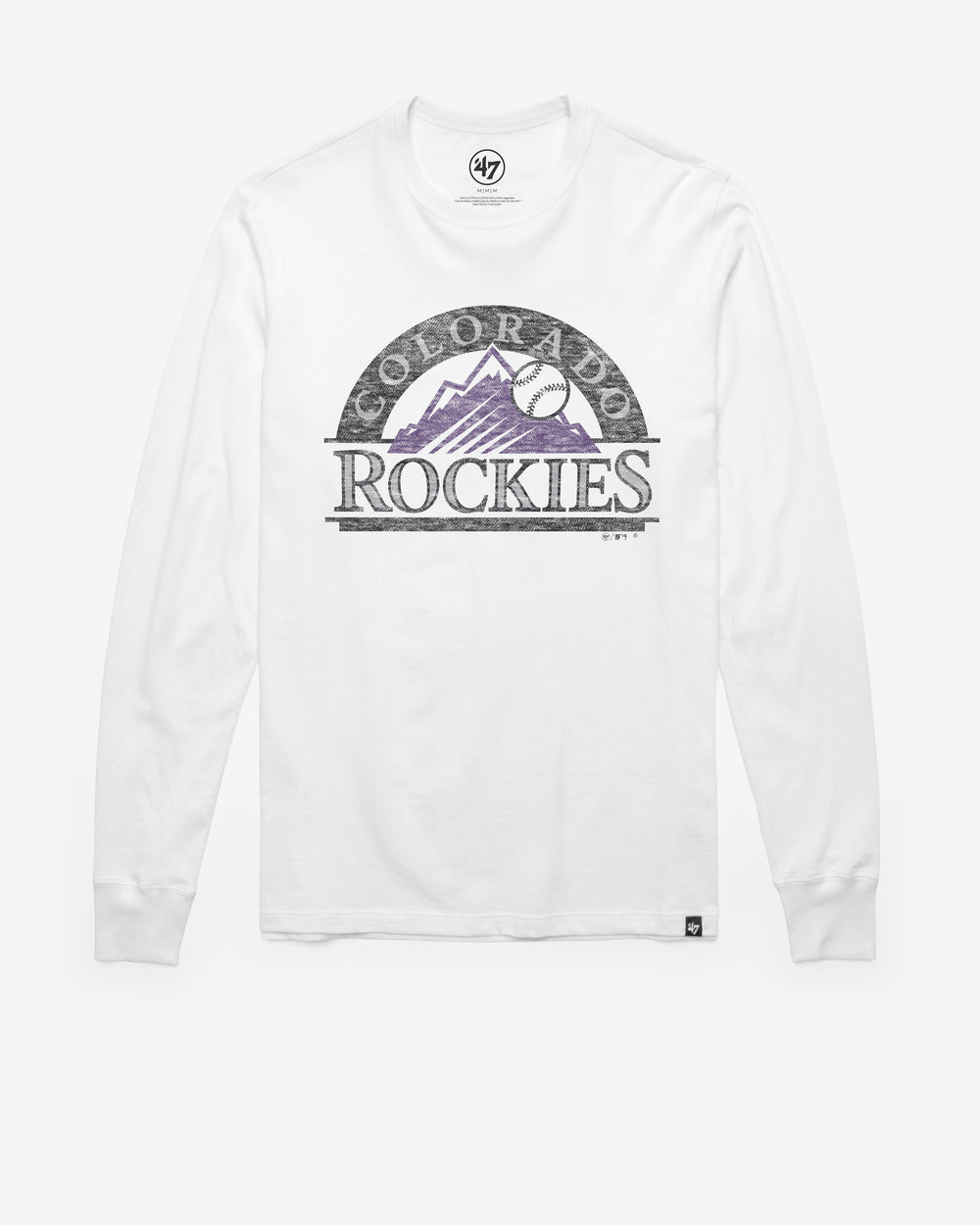 COLORADO ROCKIES PREMIER '47 FRANKLIN LONG SLEEVE TEE WHITE WASH