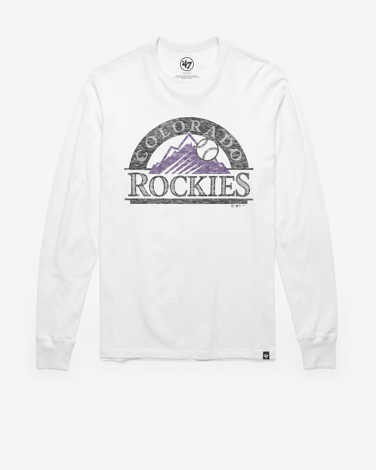 COLORADO ROCKIES PREMIER '47 FRANKLIN LONG SLEEVE TEE WHITE WASH