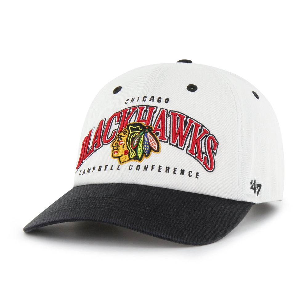 CHICAGO BLACKHAWKS VINTAGE RETRO FREEZE '47 CLEAN UP MF MID FIT RAW WHITE