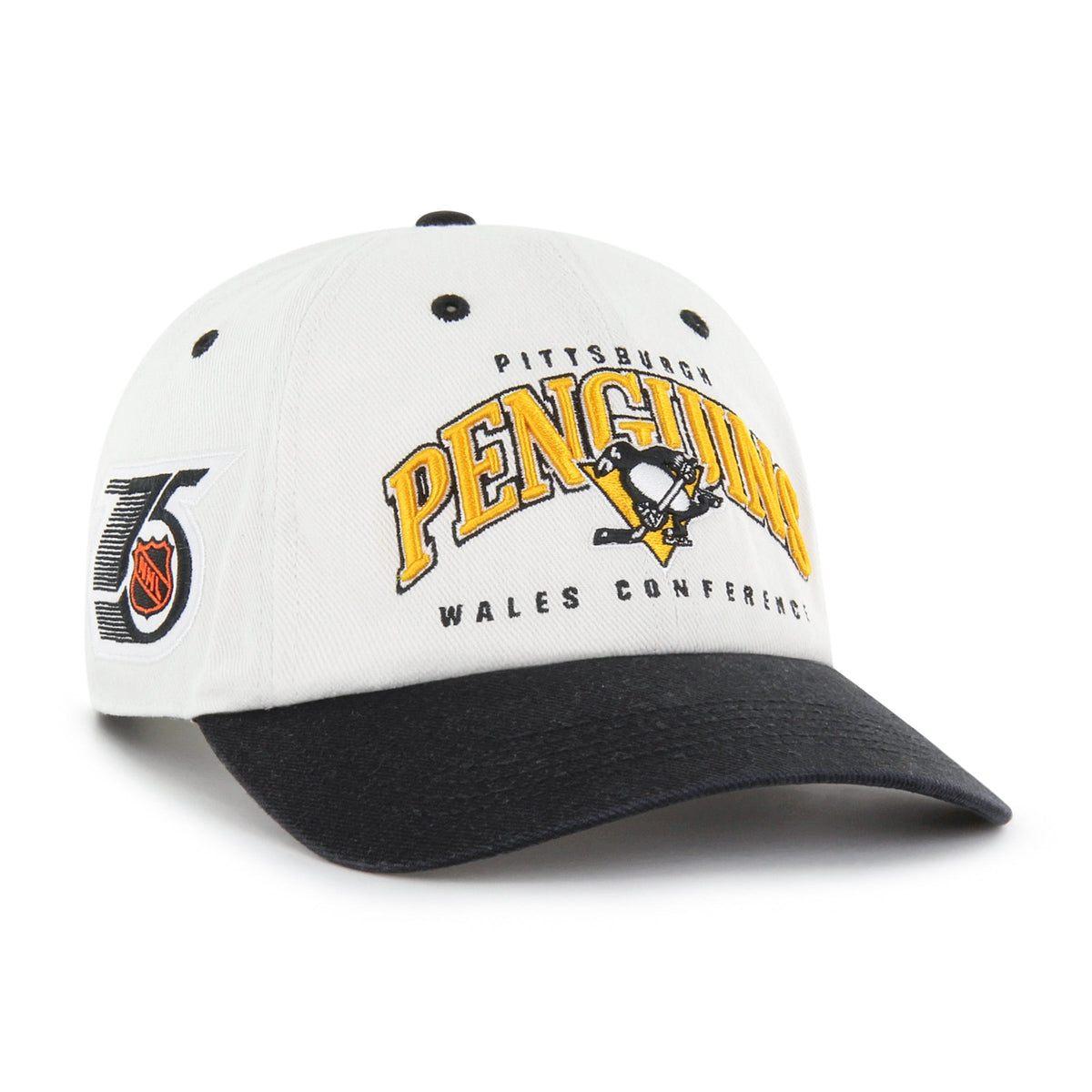 PITTSBURGH PENGUINS VINTAGE RETRO FREEZE '47 CLEAN UP MF MID FIT RAW WHITE