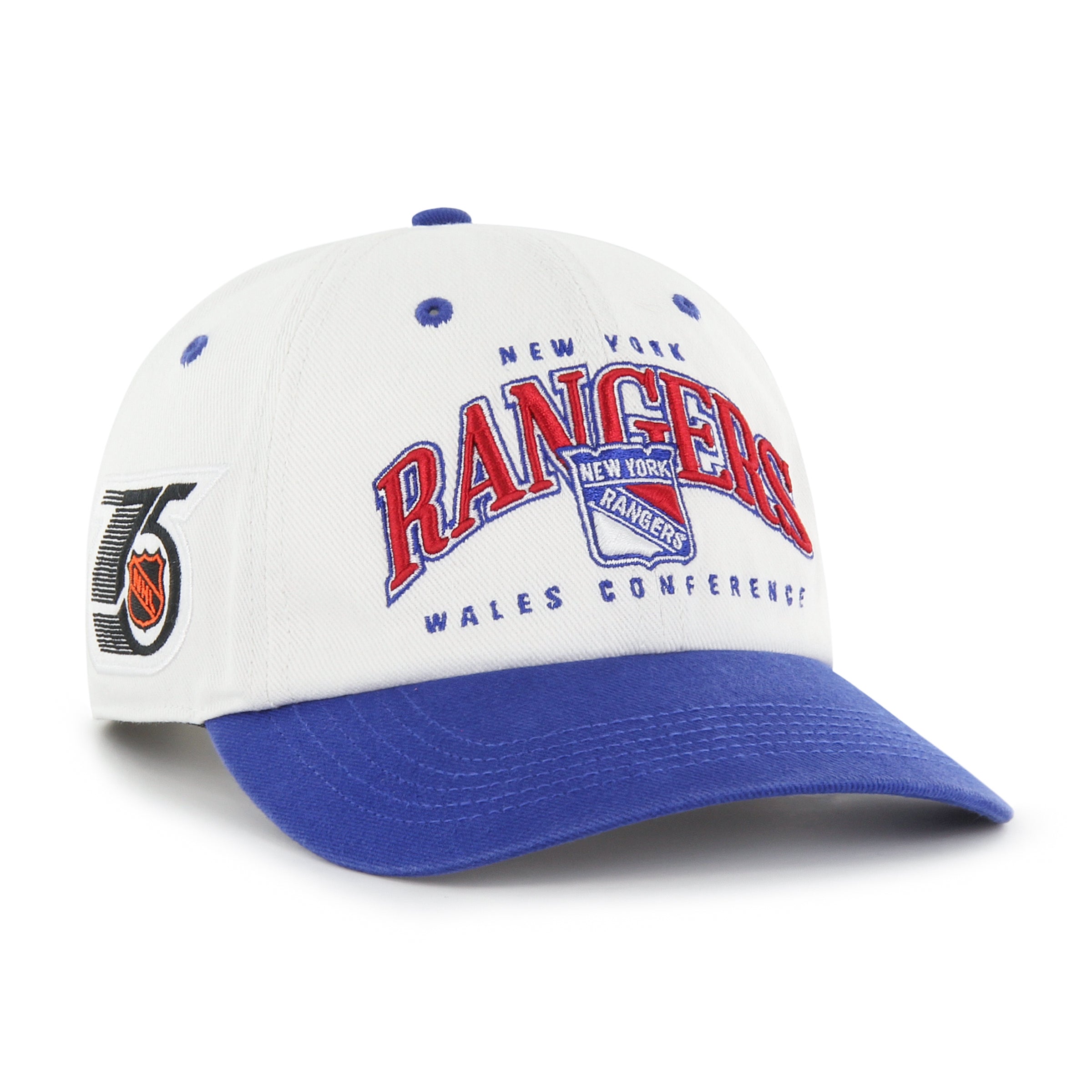 NEW YORK RANGERS VINTAGE RETRO FREEZE '47 CLEAN UP MF MID FIT RAW WHITE