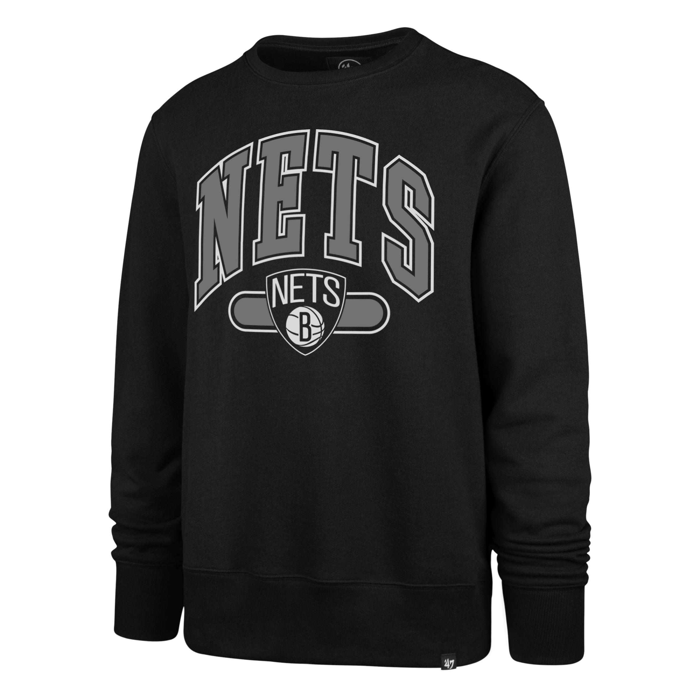 BROOKLYN NETS PILLAR '47 HEADLINE CREW JET BLACK