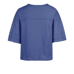 KANSAS JAYHAWKS VINTAGE HALF MOON '47 STEVIE CROP TEE WOMENS JETTY BLUE