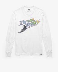 TAMPA BAY RAYS COOPERSTOWN PREMIER '47 FRANKLIN LONG SLEEVE TEE WHITE WASH