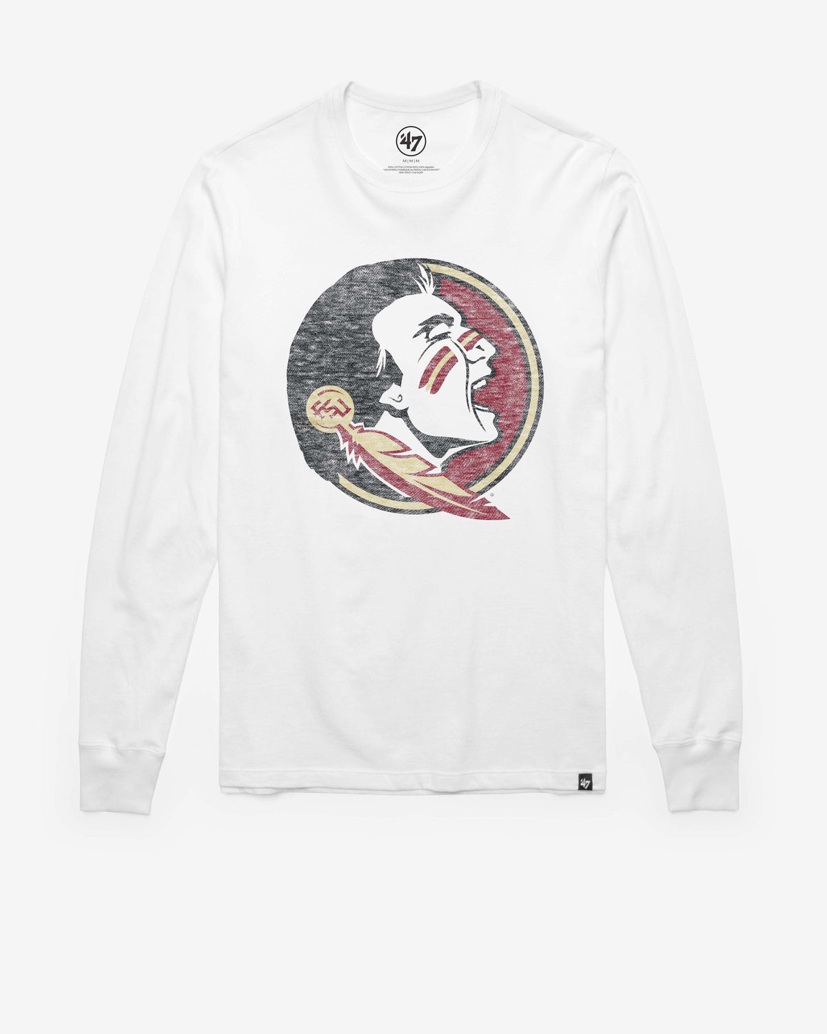 FLORIDA STATE SEMINOLES PREMIER '47 FRANKLIN LONG SLEEVE TEE WHITE WASH