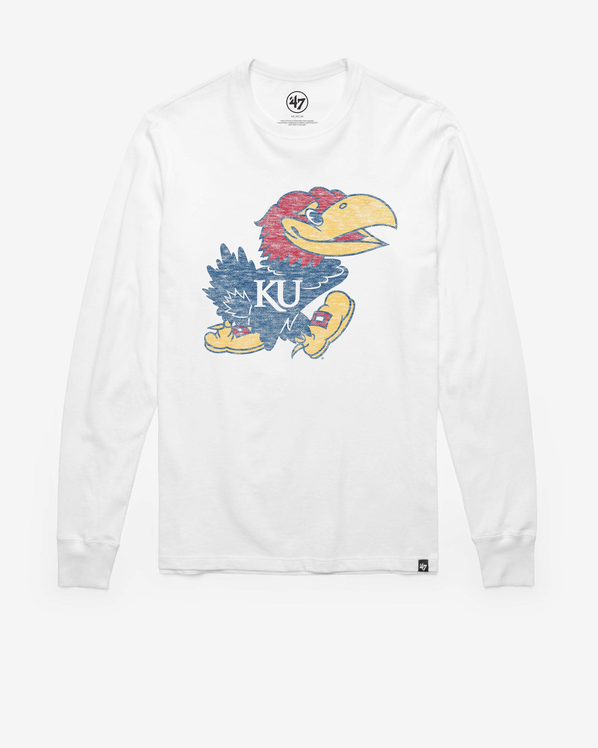 KANSAS JAYHAWKS PREMIER '47 FRANKLIN LONG SLEEVE TEE WHITE WASH