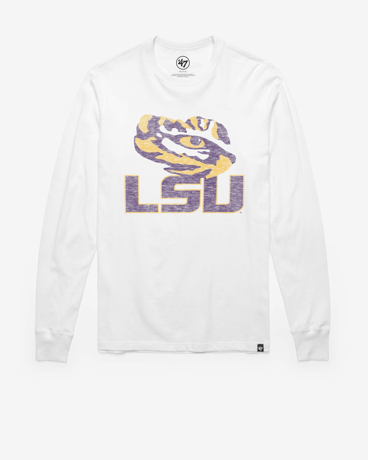 LOUISIANA STATE TIGERS LSU PREMIER '47 FRANKLIN LONG SLEEVE TEE WHITE WASH
