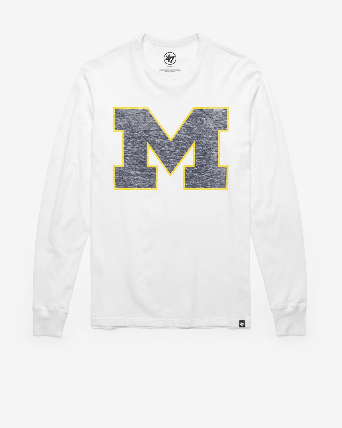 MICHIGAN WOLVERINES PREMIER '47 FRANKLIN LONG SLEEVE TEE WHITE WASH