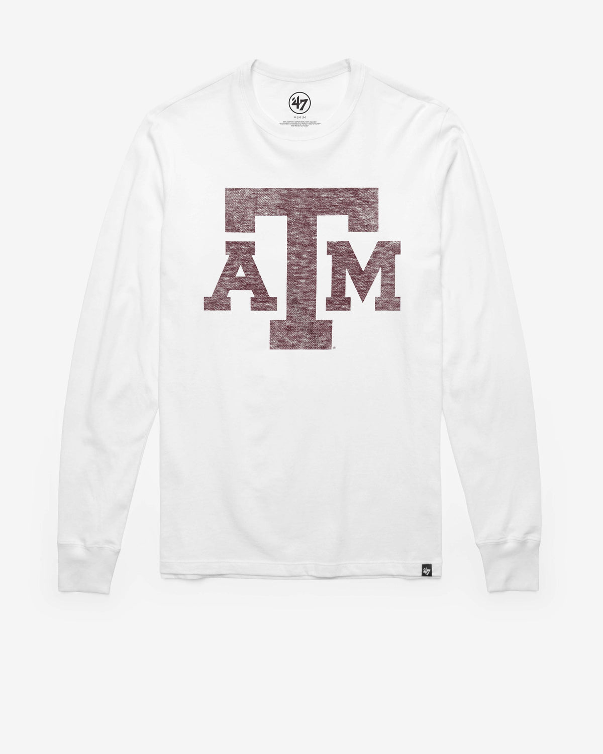 TEXAS A&M AGGIES PREMIER '47 FRANKLIN LONG SLEEVE TEE WHITE WASH