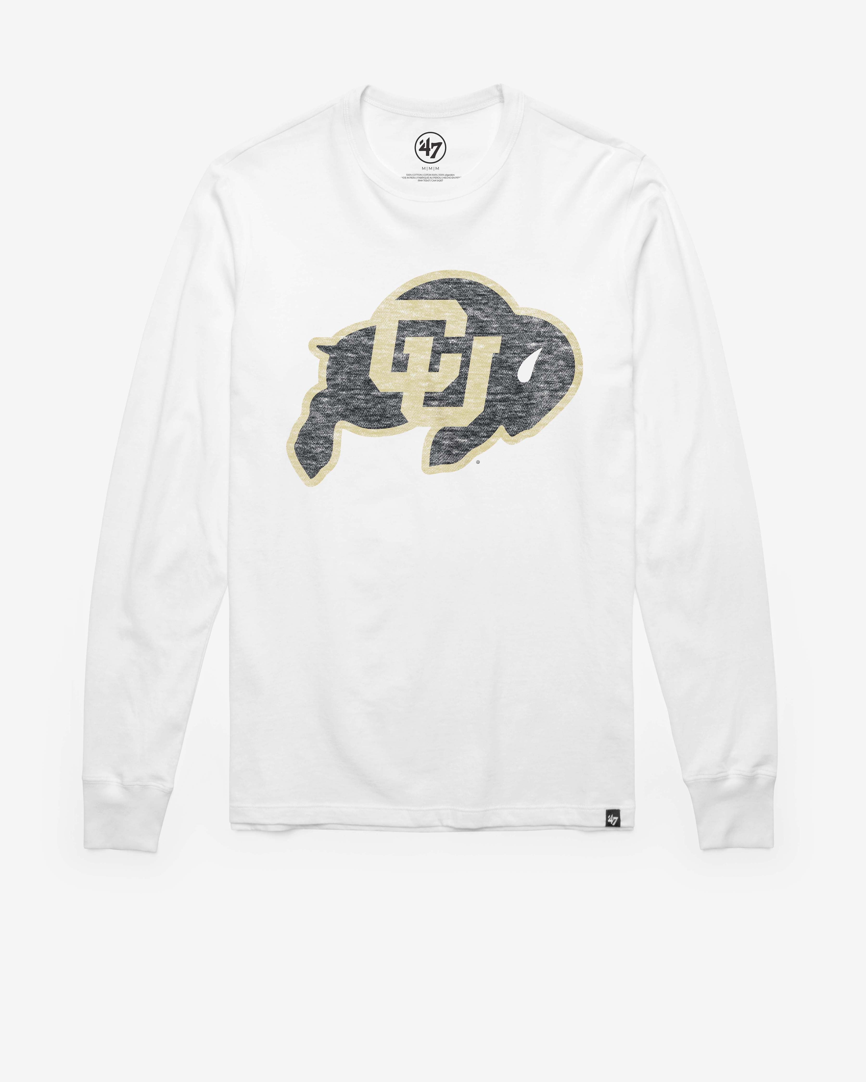 COLORADO BUFFALOES PREMIER '47 FRANKLIN LONG SLEEVE TEE WHITE WASH