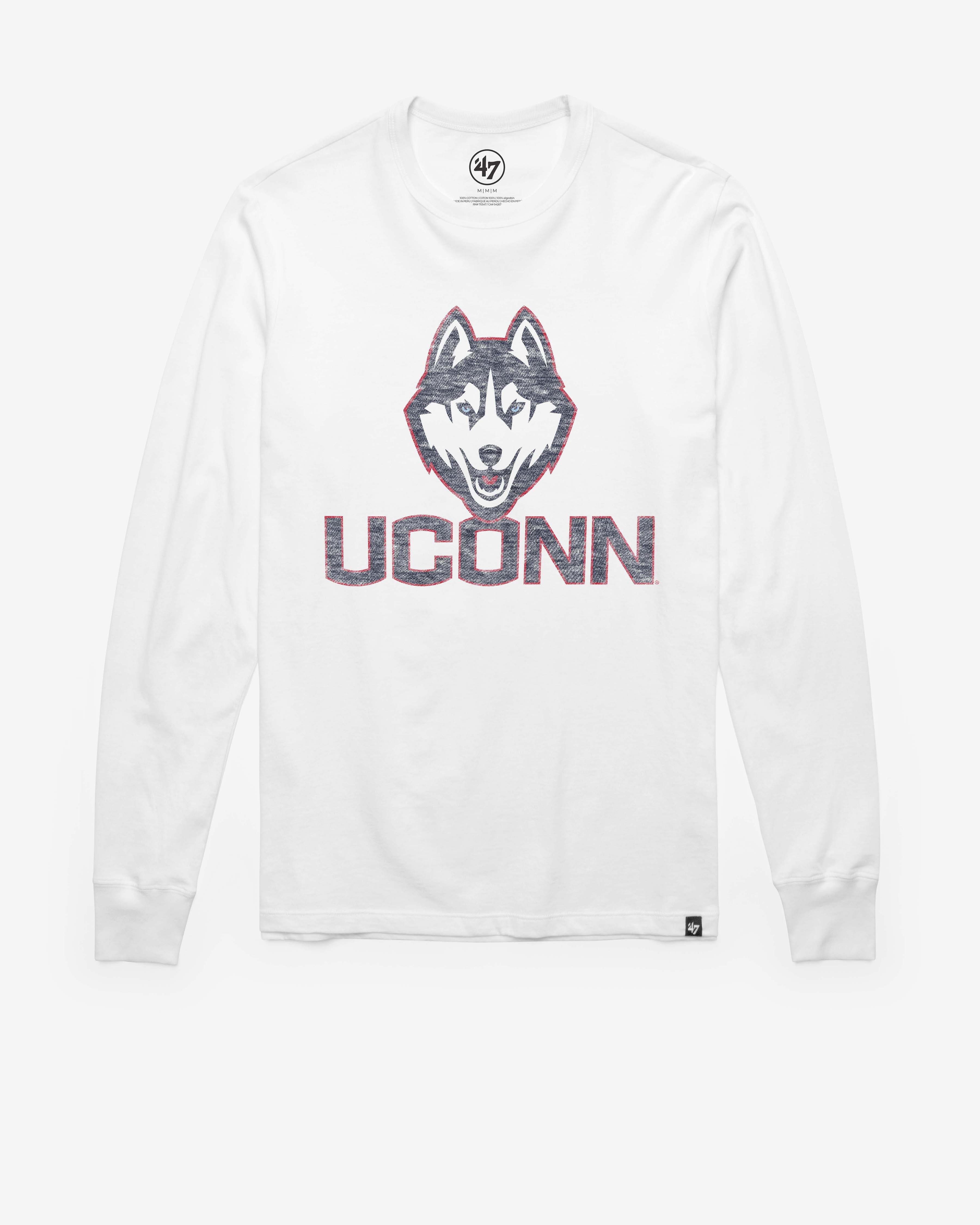 CONNECTICUT HUSKIES UCONN PREMIER '47 FRANKLIN LONG SLEEVE TEE WHITE WASH