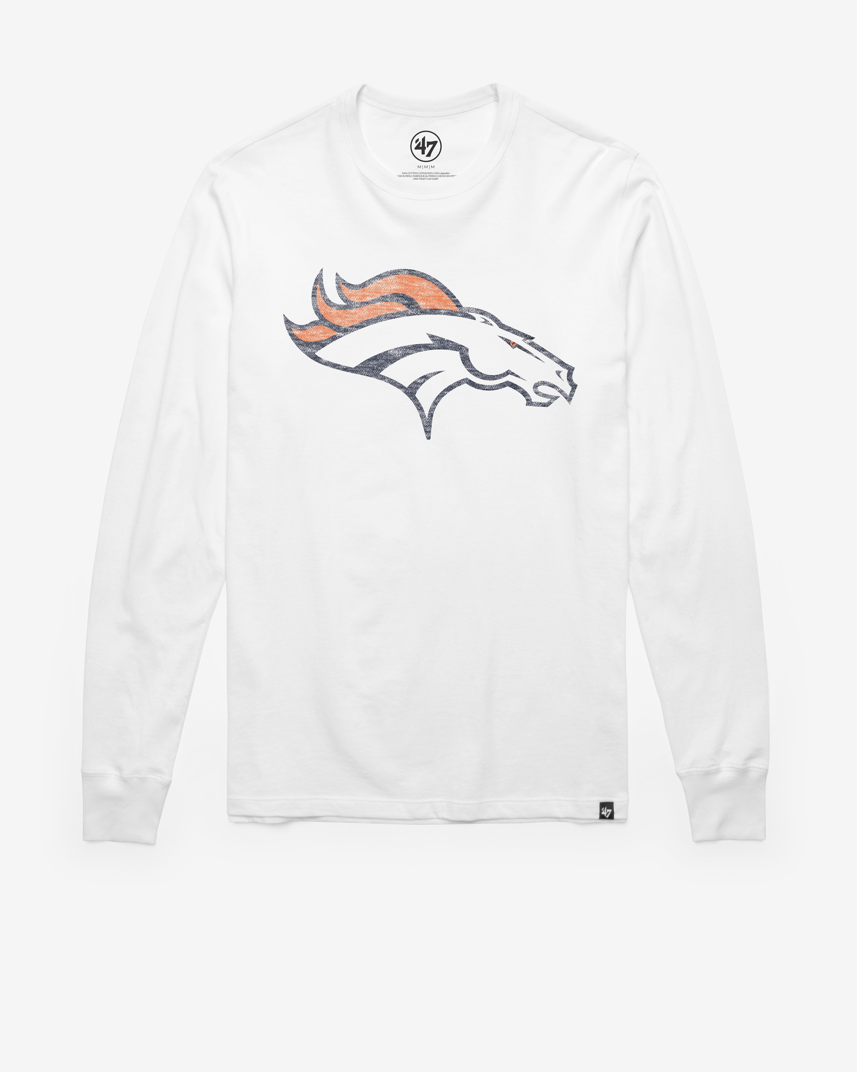 DENVER BRONCOS PREMIER '47 FRANKLIN LONG SLEEVE TEE WHITE WASH