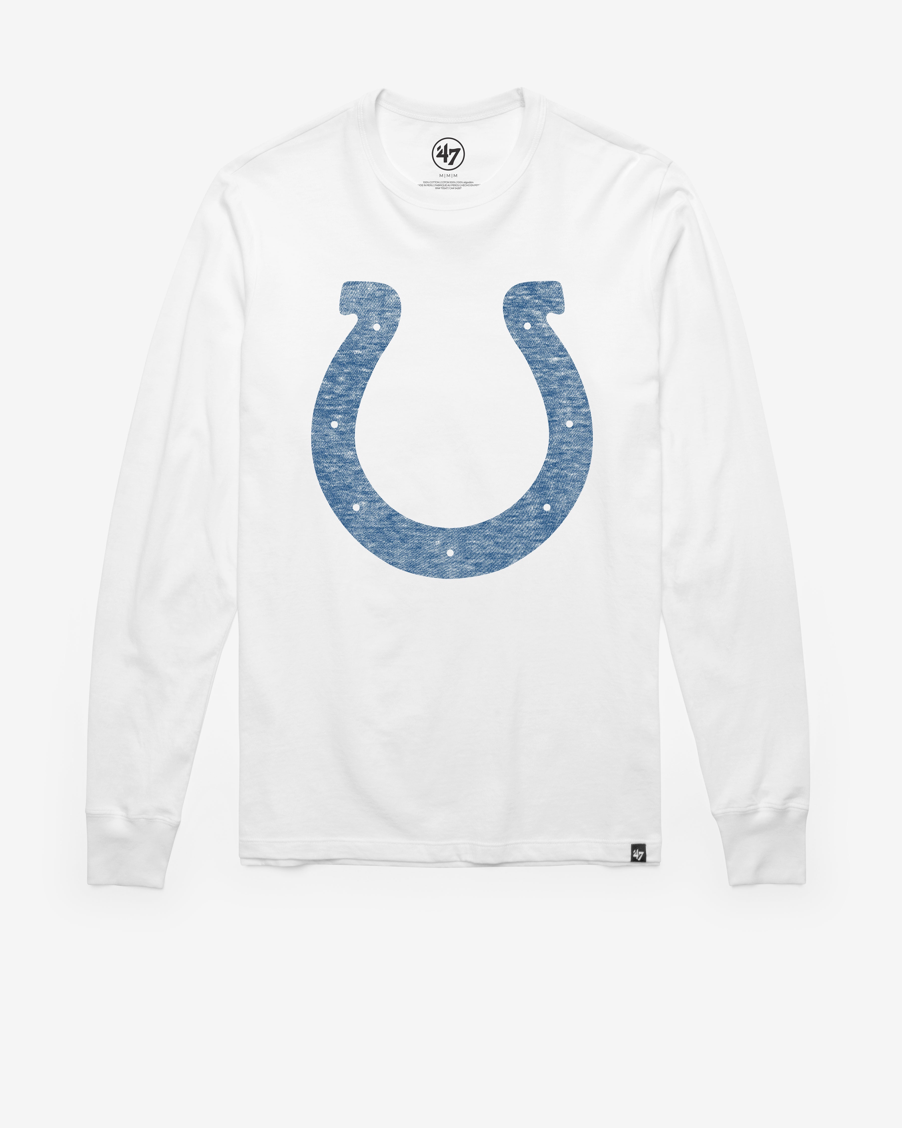 INDIANAPOLIS COLTS PREMIER '47 FRANKLIN LONG SLEEVE TEE WHITE WASH