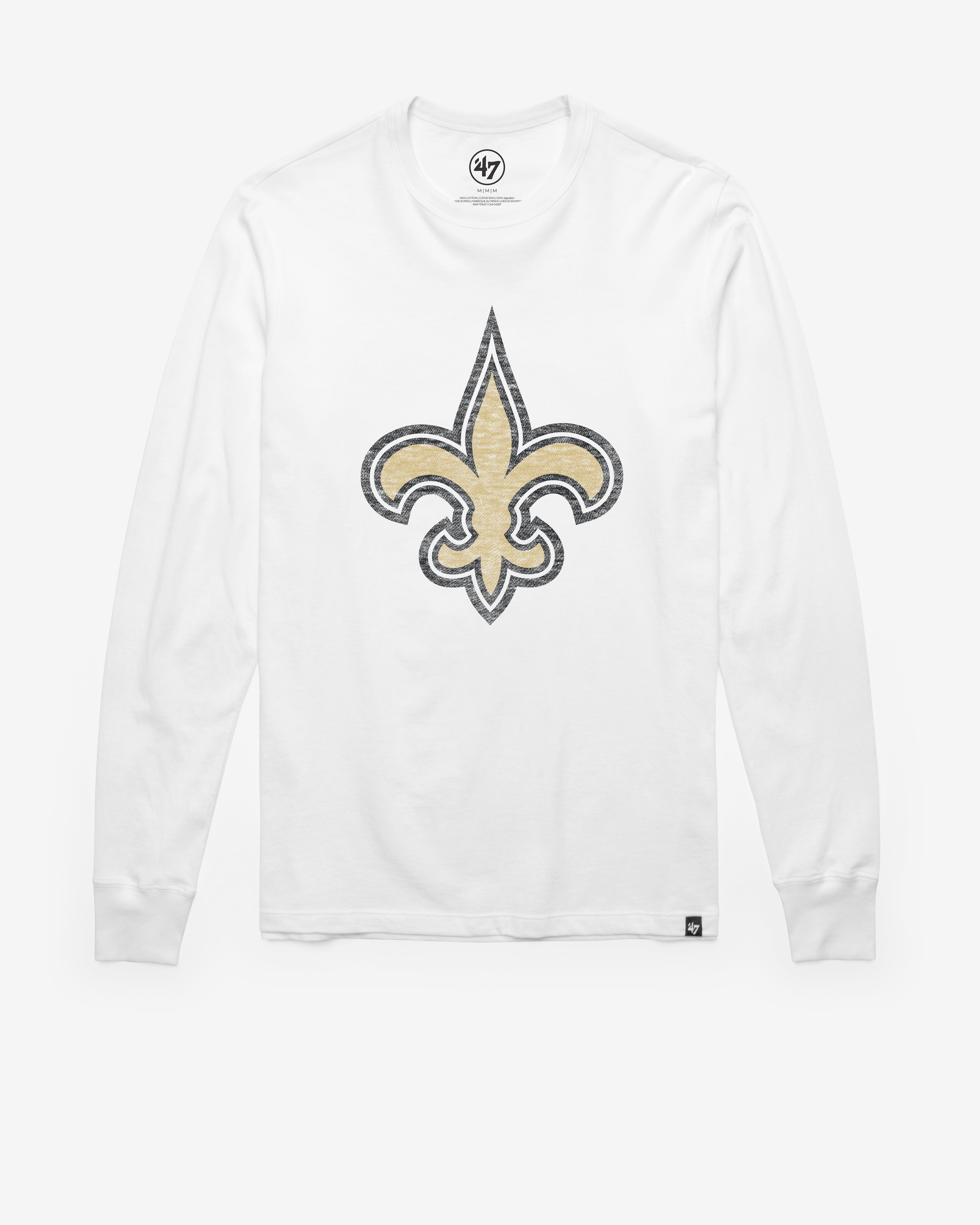 NEW ORLEANS SAINTS PREMIER '47 FRANKLIN LONG SLEEVE TEE WHITE WASH