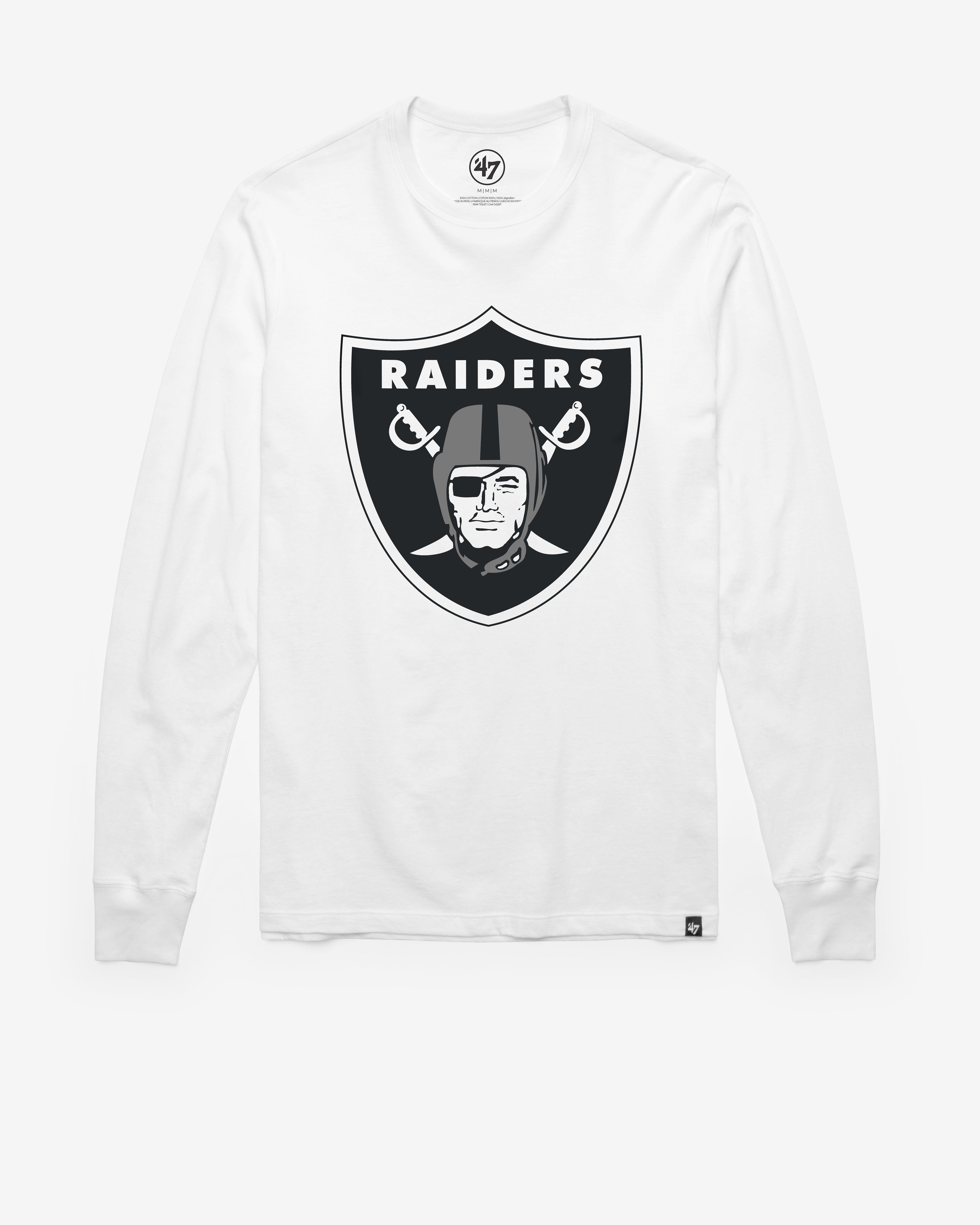 LAS VEGAS RAIDERS PREMIER '47 FRANKLIN LONG SLEEVE TEE WHITE WASH