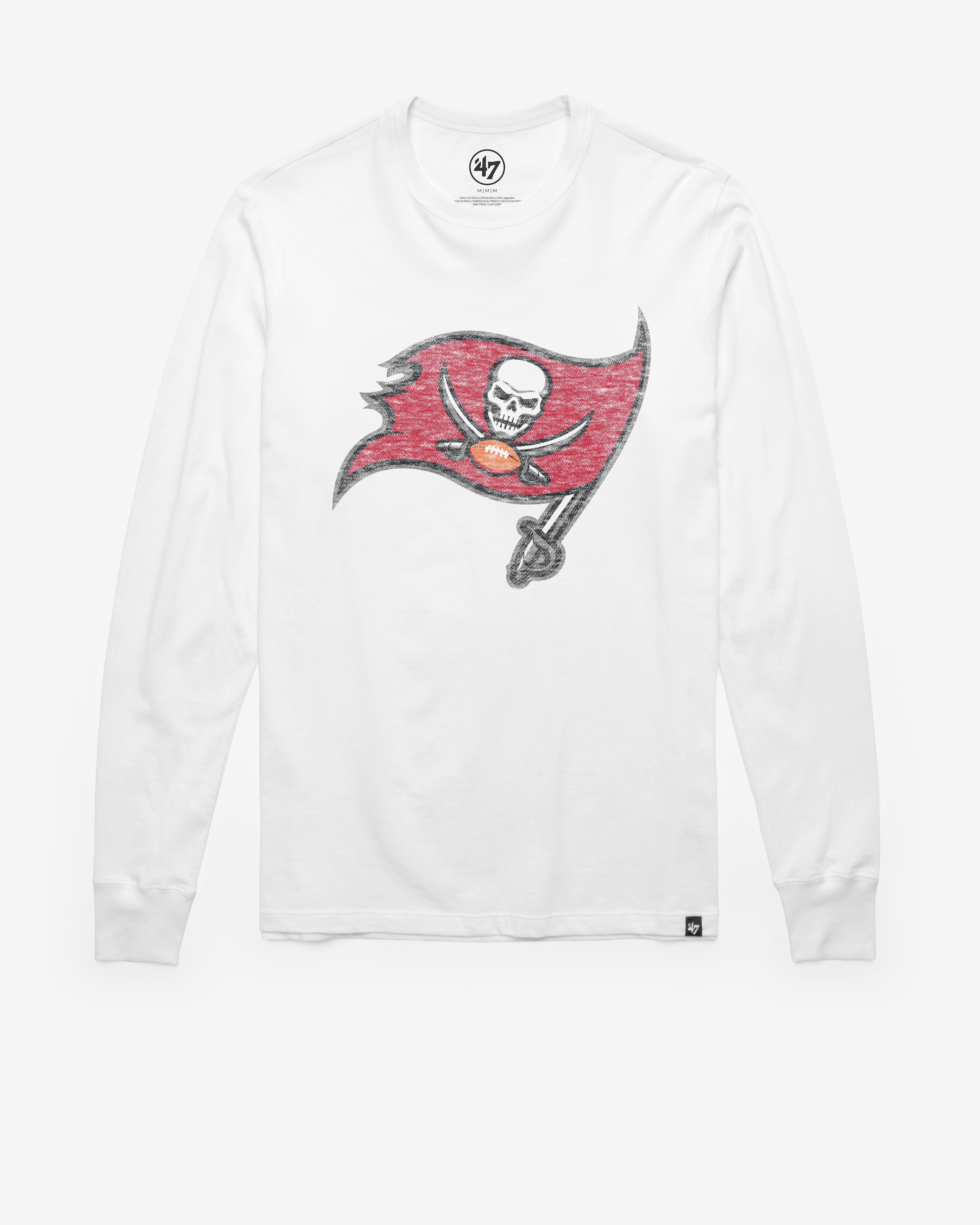 TAMPA BAY BUCCANEERS PREMIER '47 FRANKLIN LONG SLEEVE TEE WHITE WASH