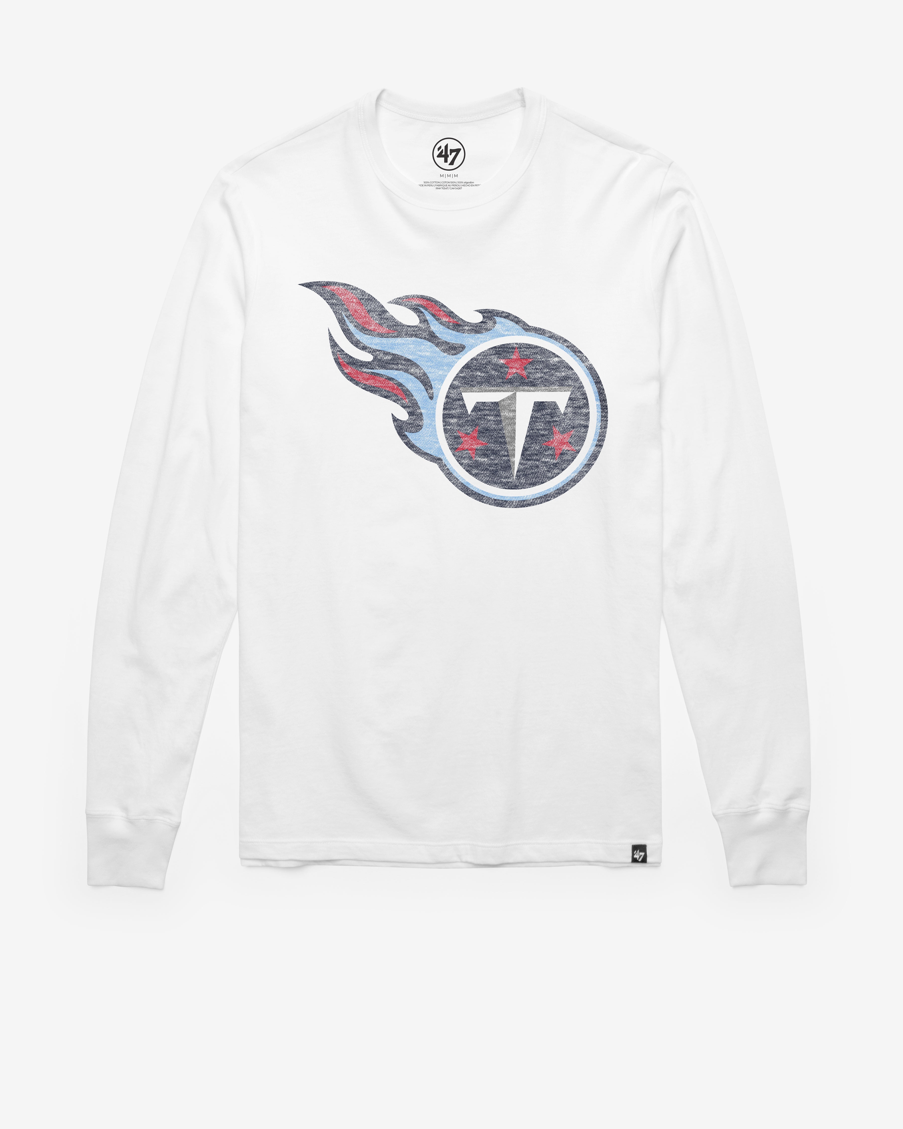 TENNESSEE TITANS PREMIER '47 FRANKLIN LONG SLEEVE TEE WHITE WASH