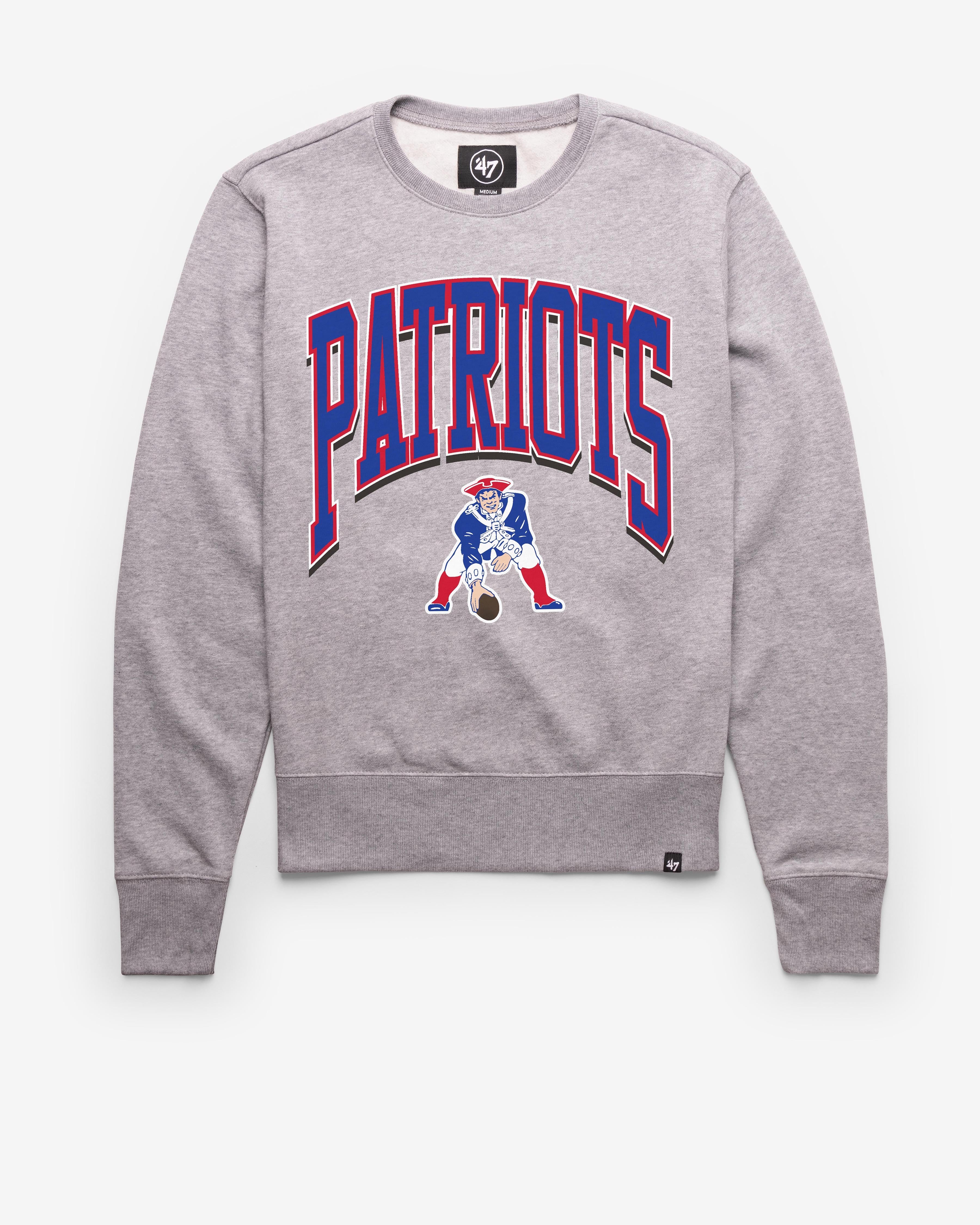 NEW ENGLAND PATRIOTS HISTORIC WALK TALL '47 HEADLINE CREW SLATE GREY