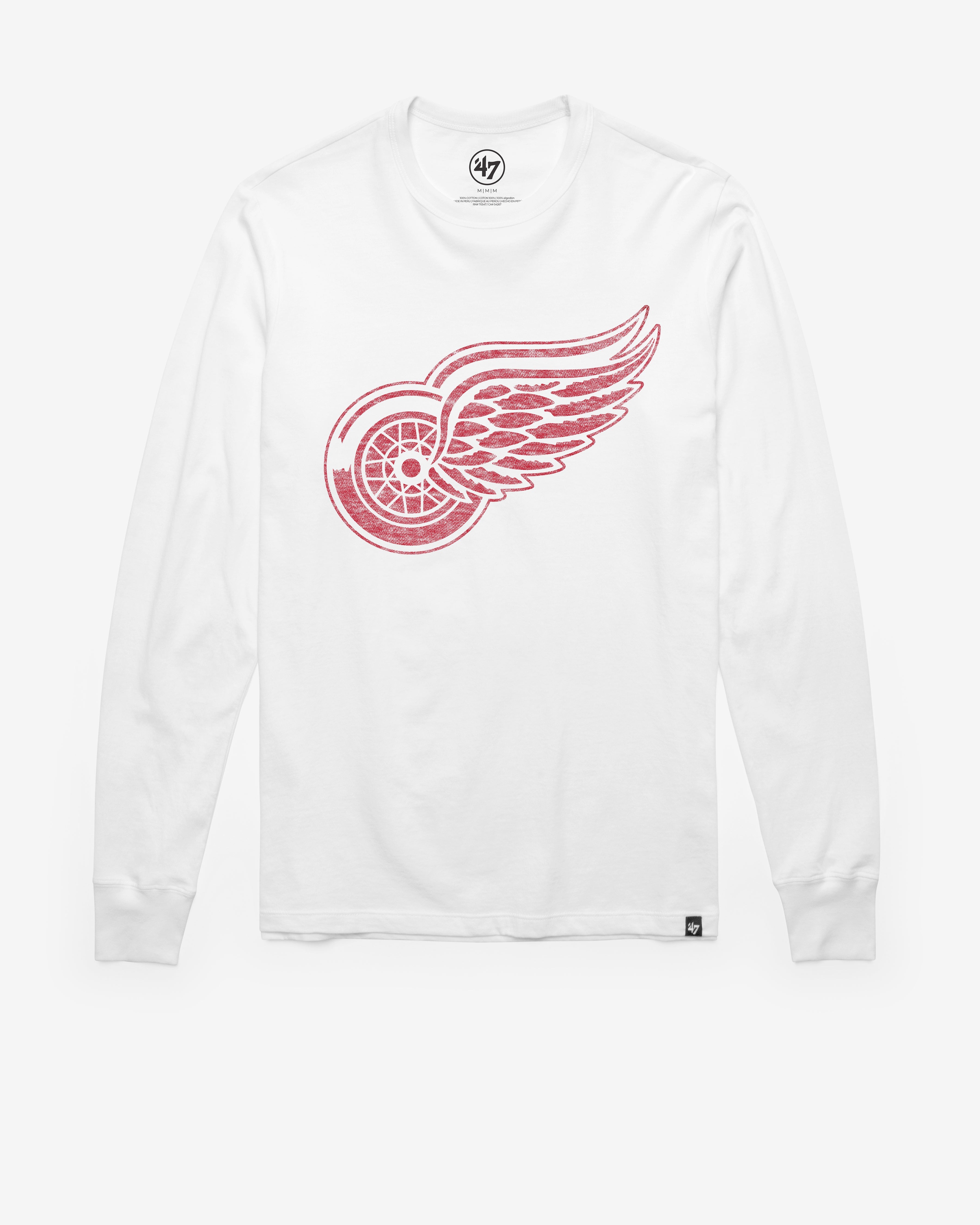 DETROIT RED WINGS PREMIER '47 FRANKLIN LONG SLEEVE TEE WHITE WASH