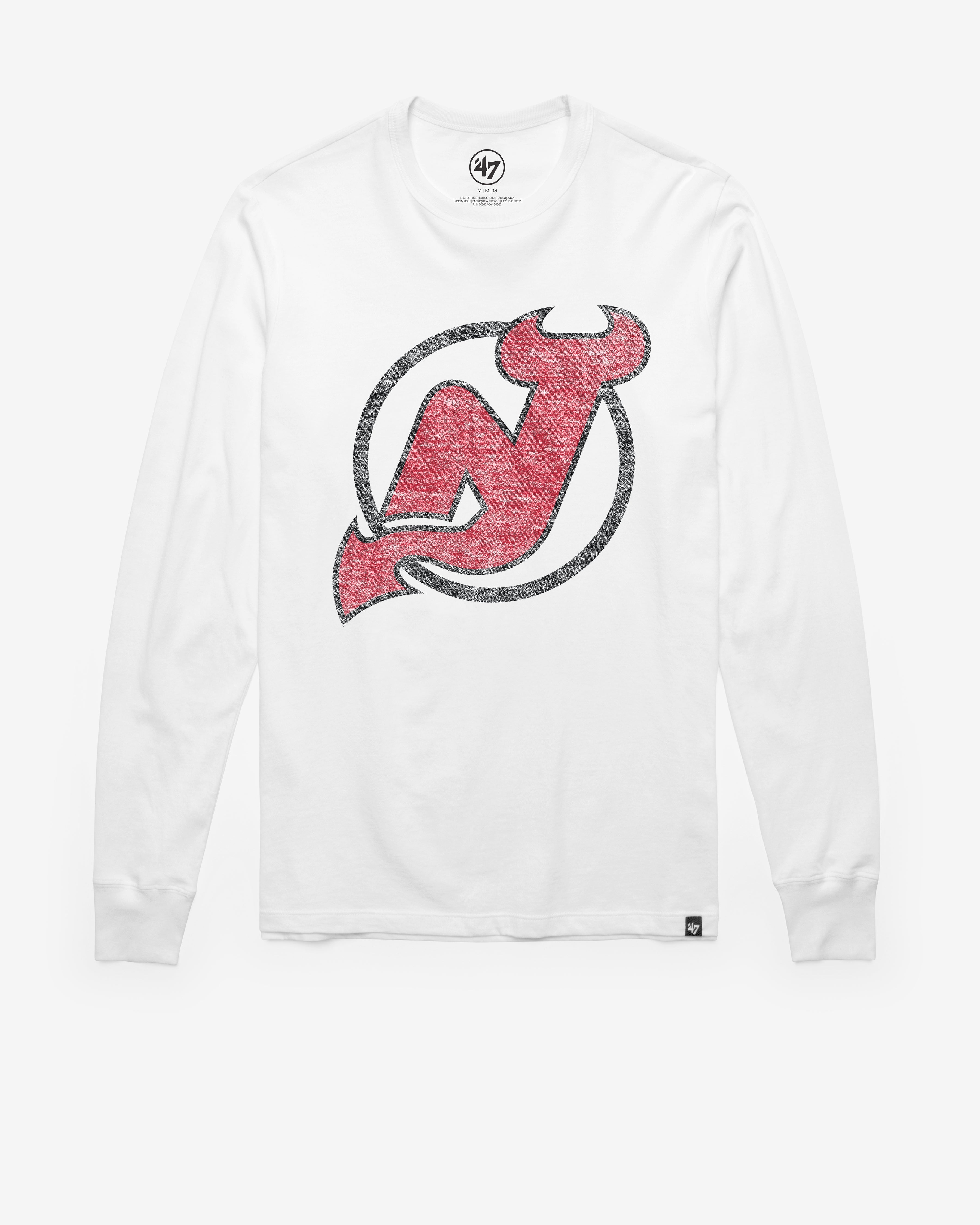 NEW JERSEY DEVILS PREMIER '47 FRANKLIN LONG SLEEVE TEE WHITE WASH