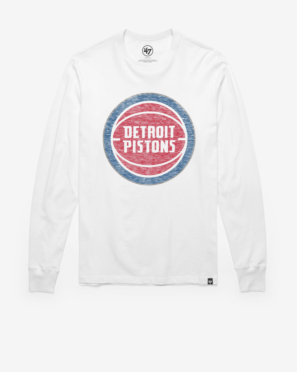 DETROIT PISTONS PREMIER '47 FRANKLIN LONG SLEEVE TEE WHITE WASH