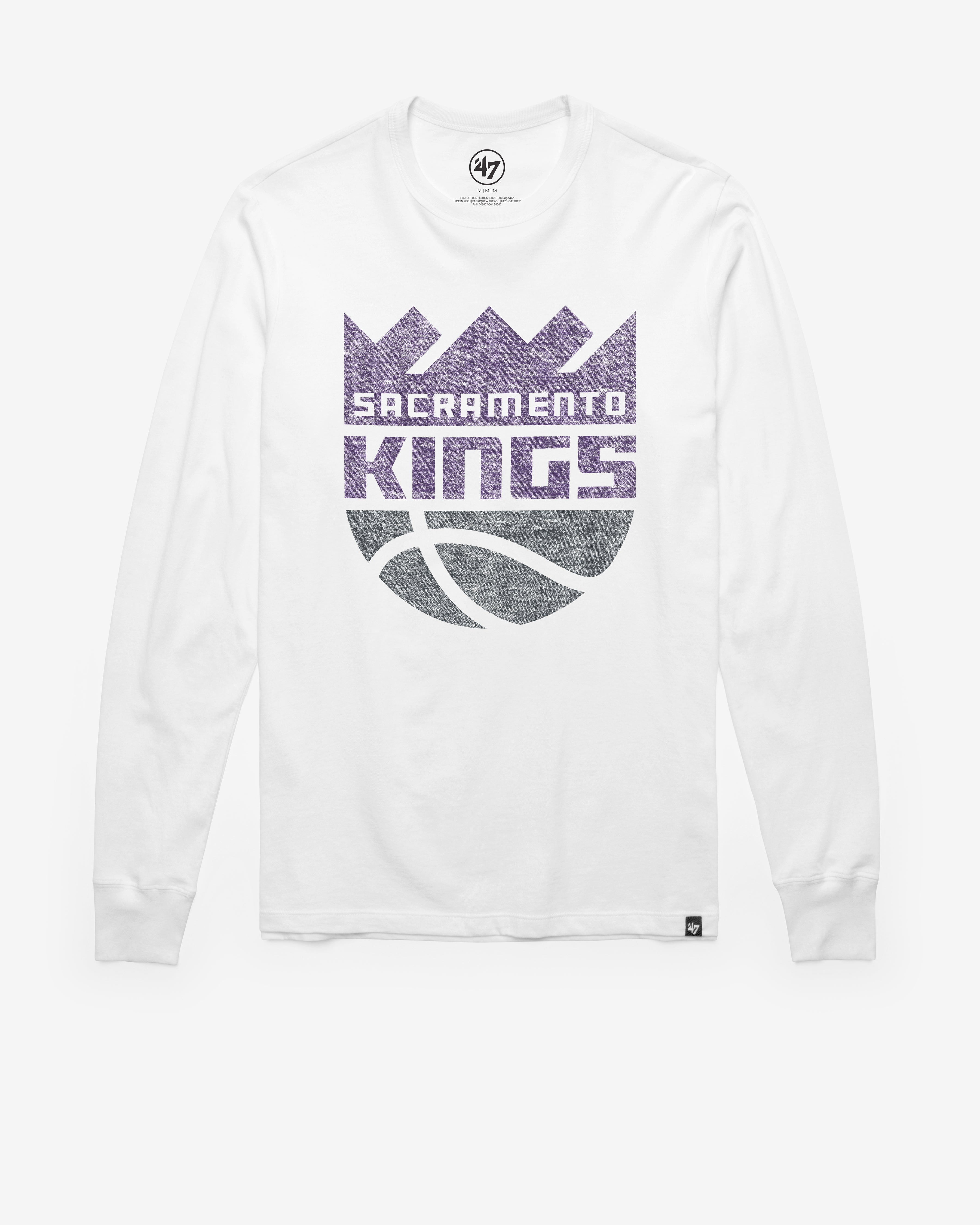 SACRAMENTO KINGS PREMIER '47 FRANKLIN LONG SLEEVE TEE WHITE WASH