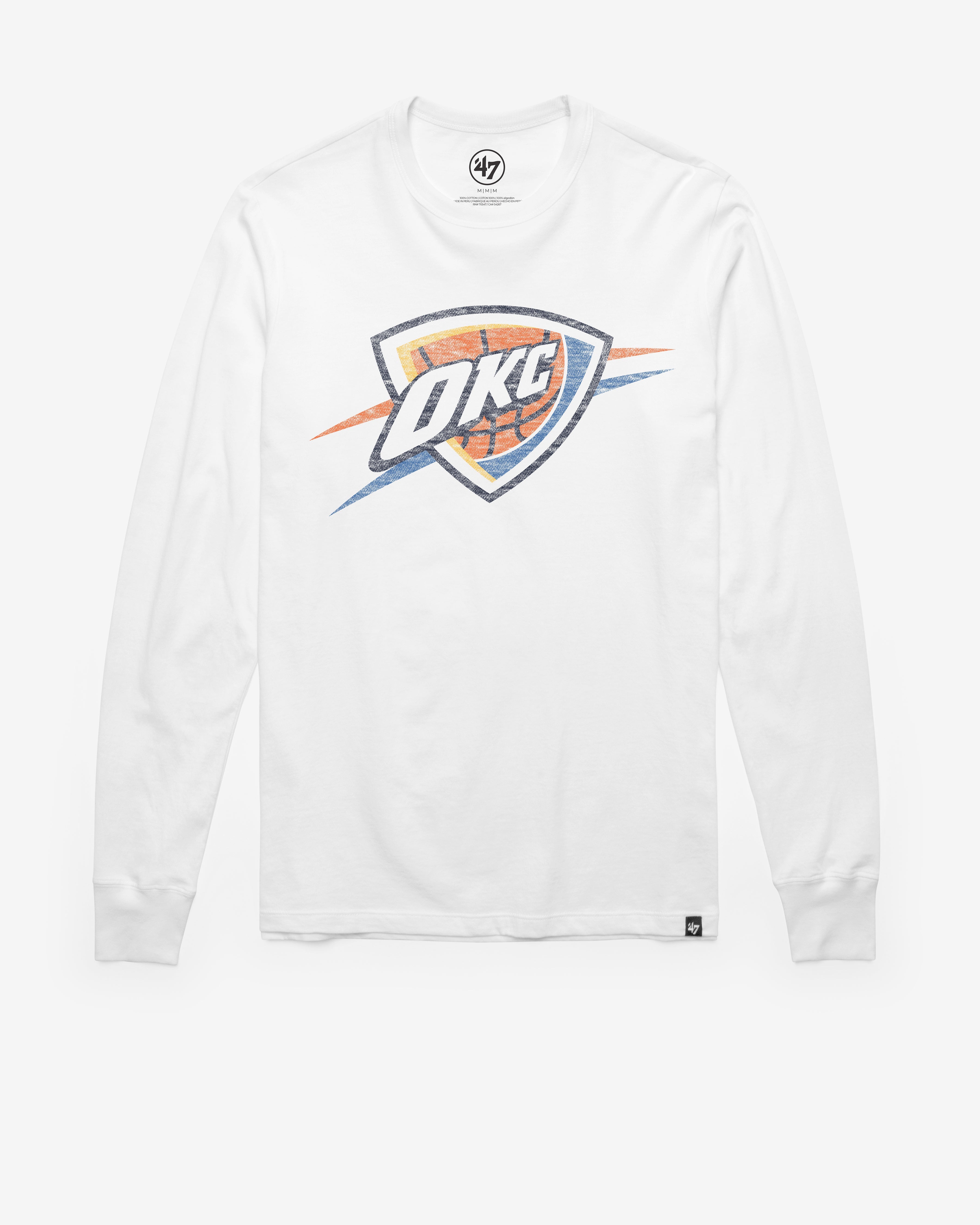 OKLAHOMA CITY THUNDER PREMIER '47 FRANKLIN LONG SLEEVE TEE WHITE WASH
