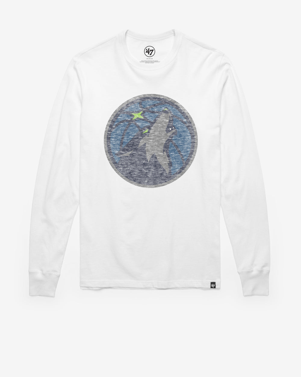 MINNESOTA TIMBERWOLVES PREMIER '47 FRANKLIN LONG SLEEVE TEE WHITE WASH