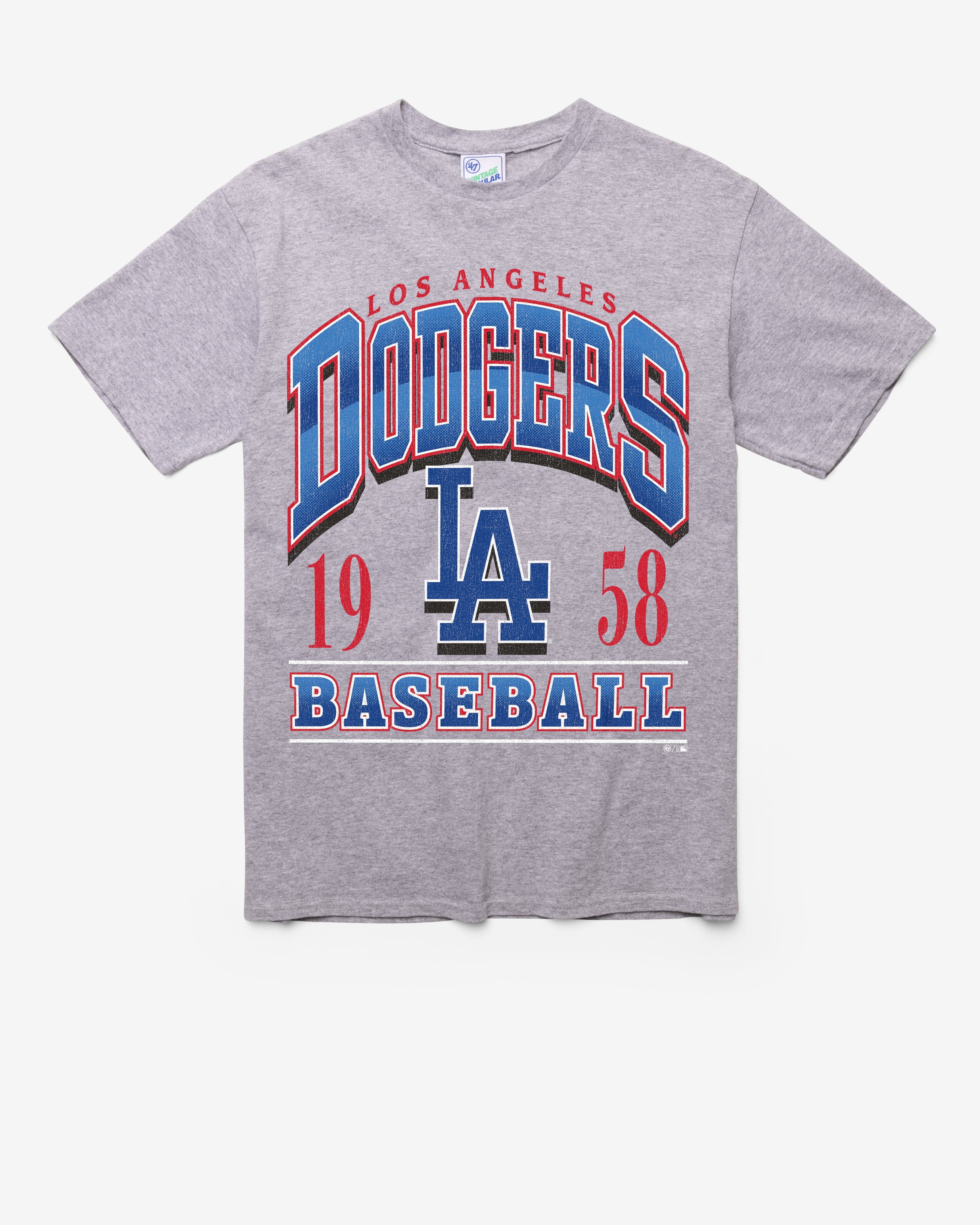 LOS ANGELES DODGERS LOCKER '47 VINTAGE TUBULAR TEE DT ATHLETIC HEATHER