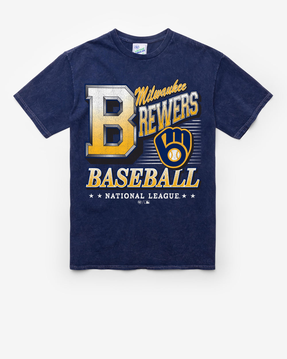 MILWAUKEE BREWERS LOCKER '47 VINTAGE TUBULAR TEE DT NAVY