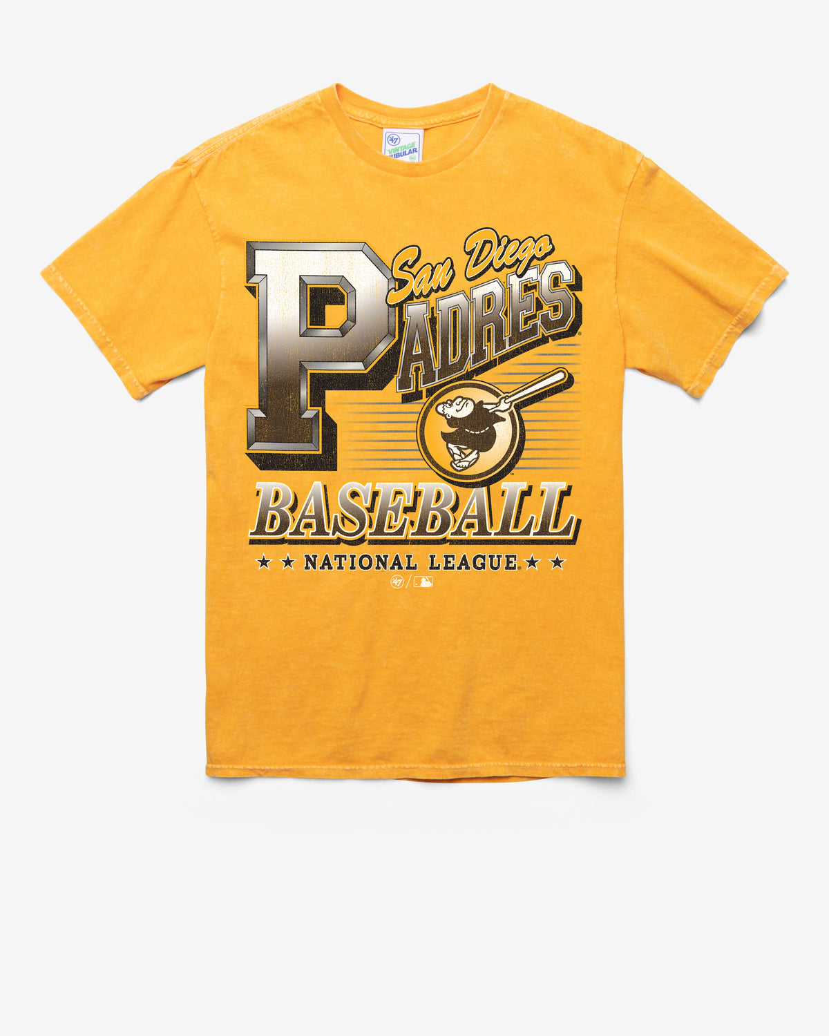 SAN DIEGO PADRES LOCKER '47 VINTAGE TUBULAR TEE DT GOLD