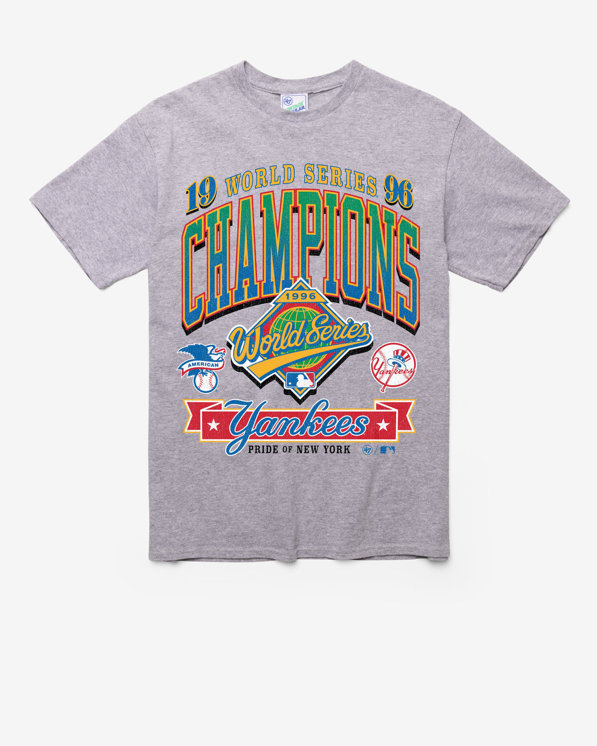 NEW YORK YANKEES COOPERSTOWN WORLD SERIES LOCKER '47 VINTAGE TUBULAR TEE DT ATHLETIC HEATHER