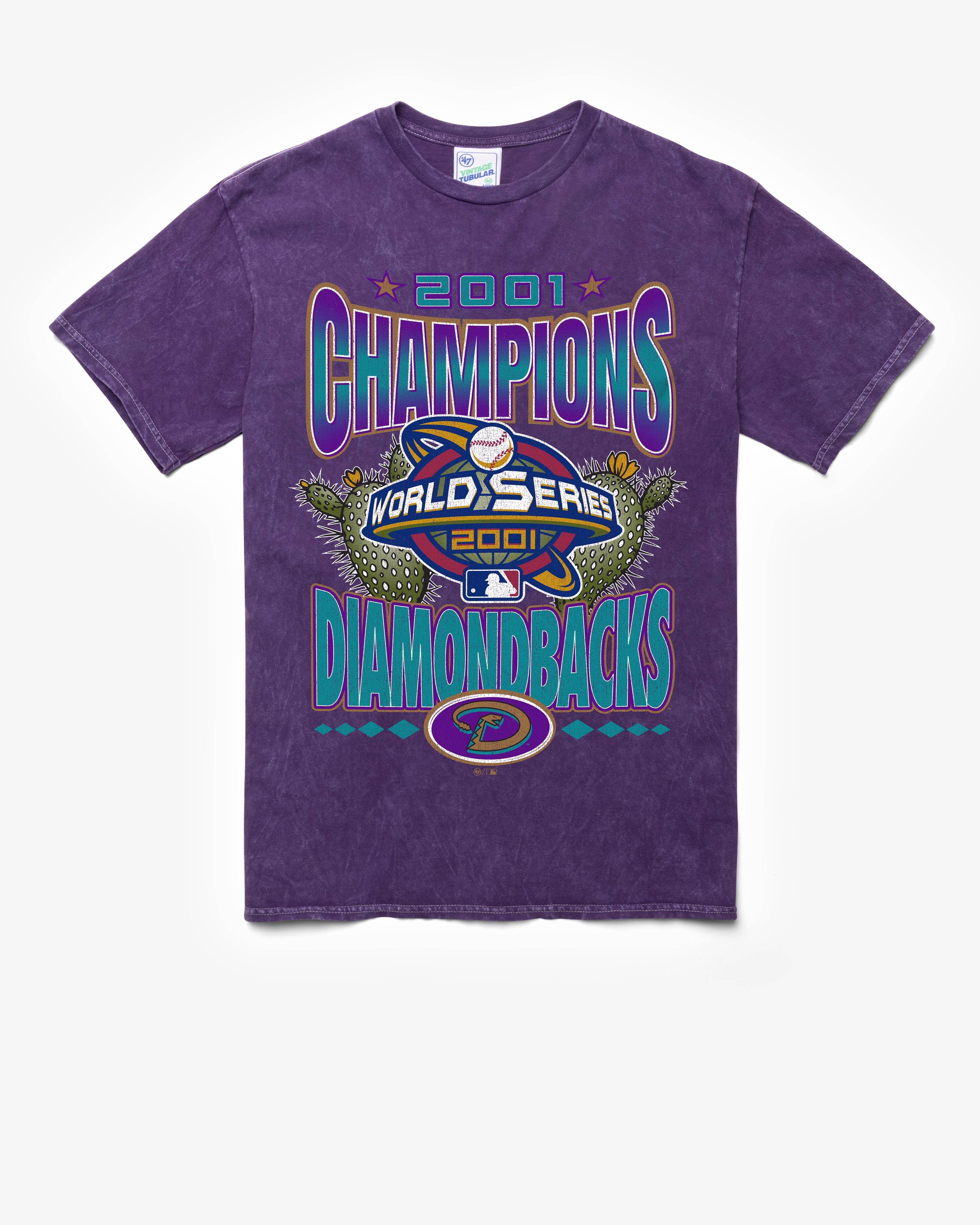 ARIZONA DIAMONDBACKS COOPERSTOWN WORLD SERIES LOCKER '47 VINTAGE TUBULAR TEE DT PURPLE