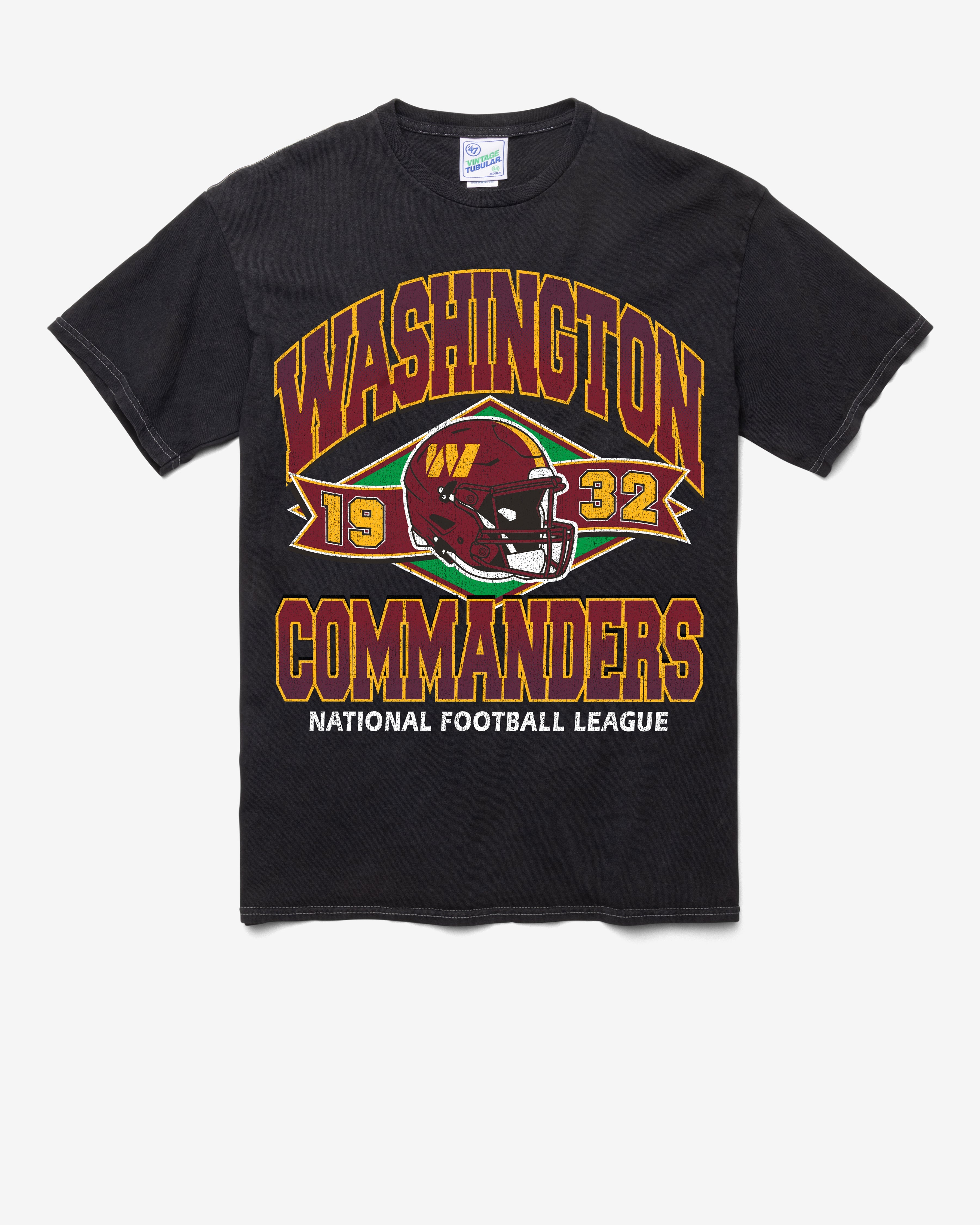 WASHINGTON COMMANDERS LOCKER '47 VINTAGE TUBULAR TEE DT BLACK