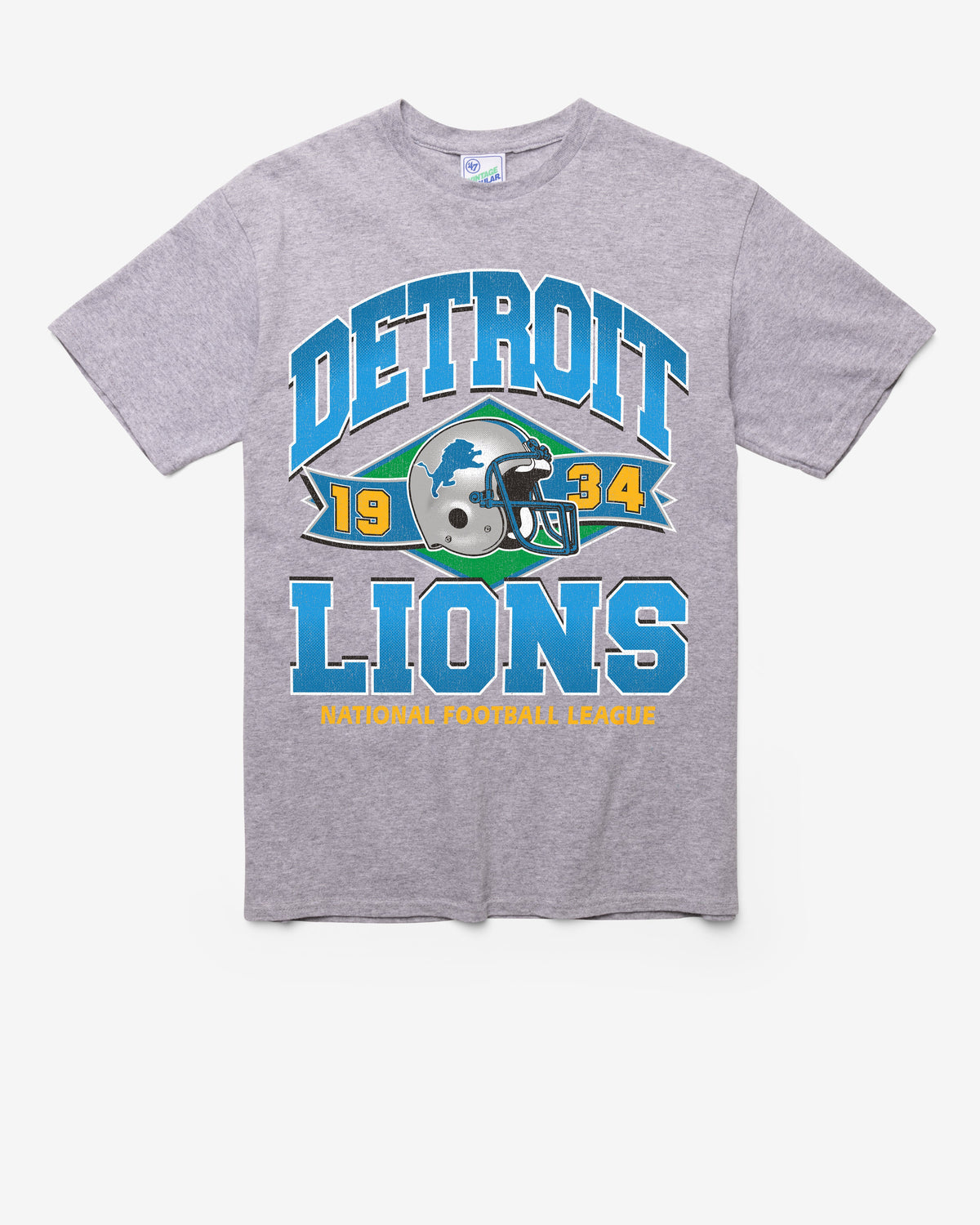 DETROIT LIONS HISTORIC LOCKER '47 VINTAGE TUBULAR TEE DT ATHLETIC HEATHER