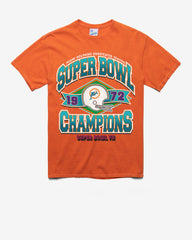 MIAMI DOLPHINS SB GRIDIRON LOCKER '47 VINTAGE TUBULAR TEE DT ORANGE