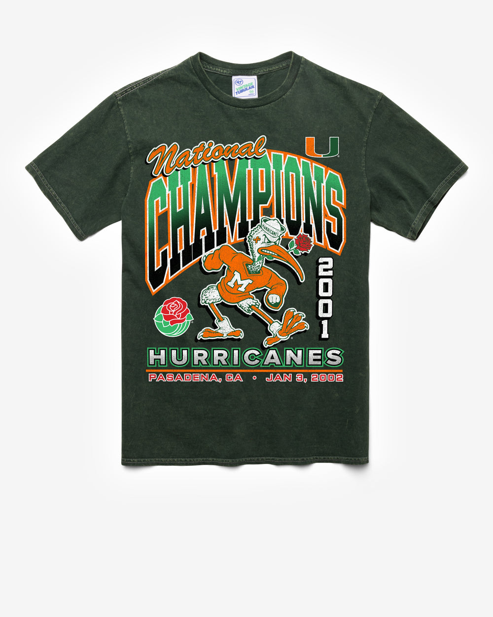 MIAMI HURRICANES LOCKER '47 VINTAGE TUBULAR TEE DT FOREST