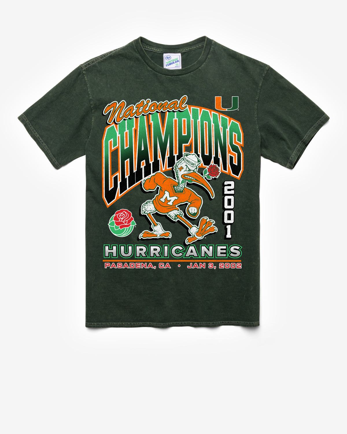 MIAMI HURRICANES LOCKER '47 VINTAGE TUBULAR TEE DT FOREST