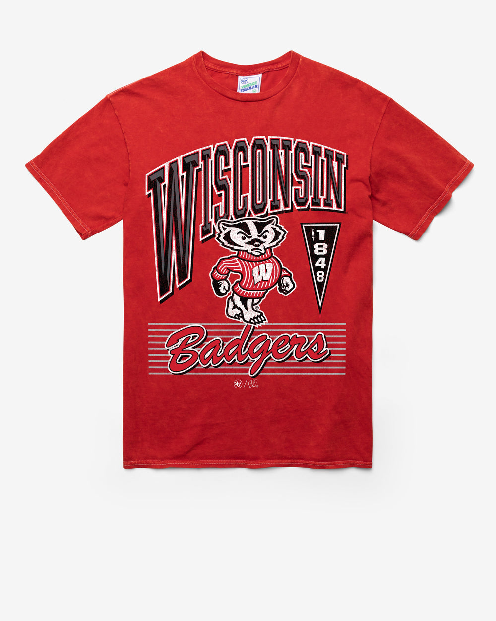 WISCONSIN BADGERS LOCKER VINTAGE '47 TUBULAR TEE DT RED