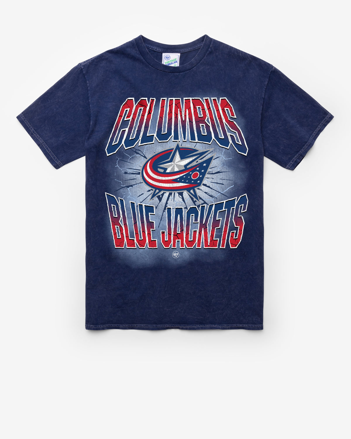 COLUMBUS BLUE JACKETS LOCKER VINTAGE '47 TUBULAR TEE DT NAVY