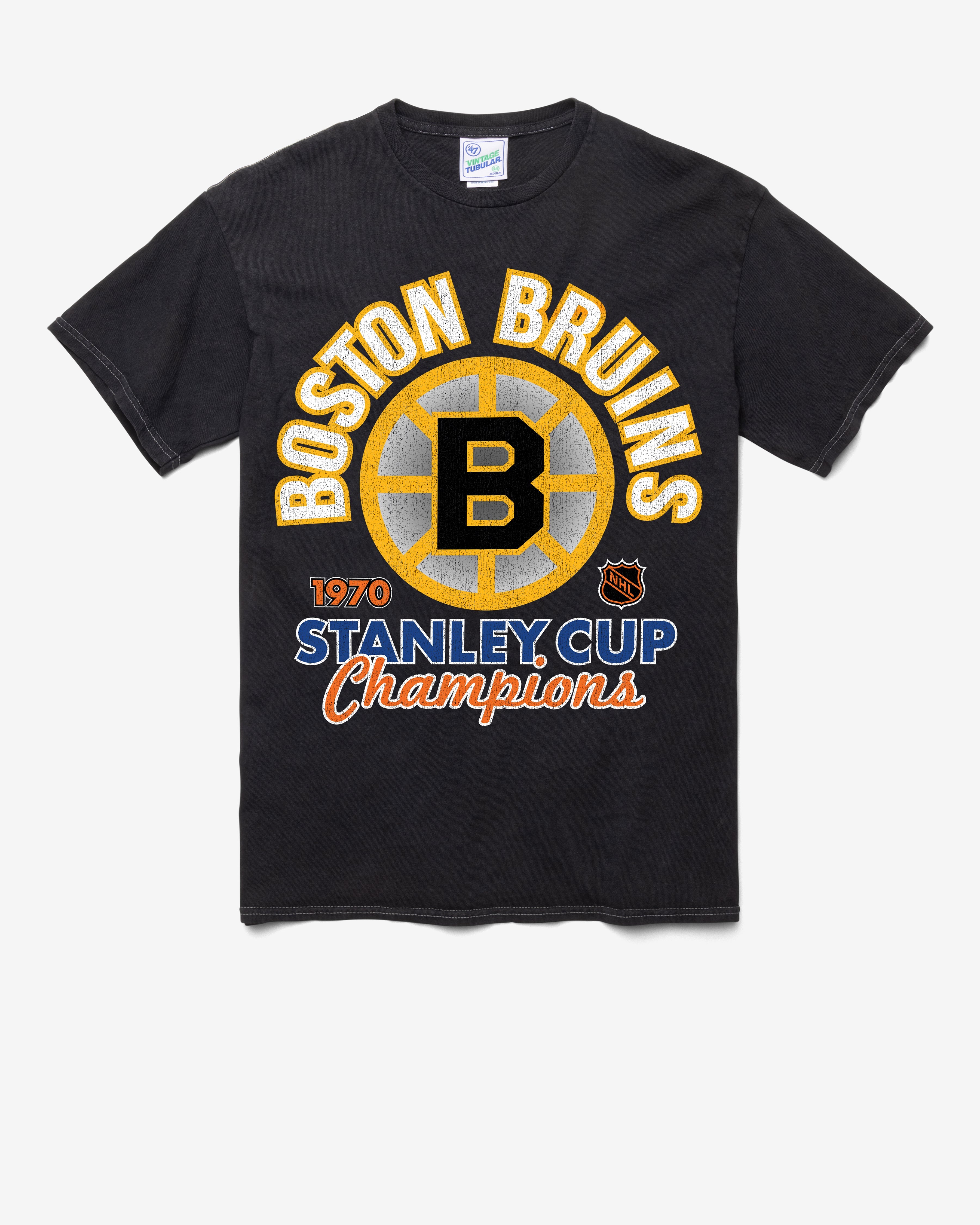 BOSTON BRUINS VINTAGE STANLEY LOCKER VINTAGE '47 TUBULAR TEE DT BLACK