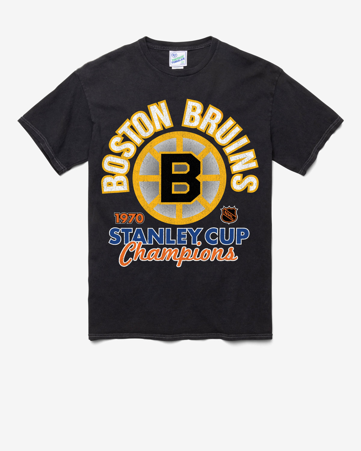 BOSTON BRUINS VINTAGE STANLEY LOCKER VINTAGE '47 TUBULAR TEE DT BLACK