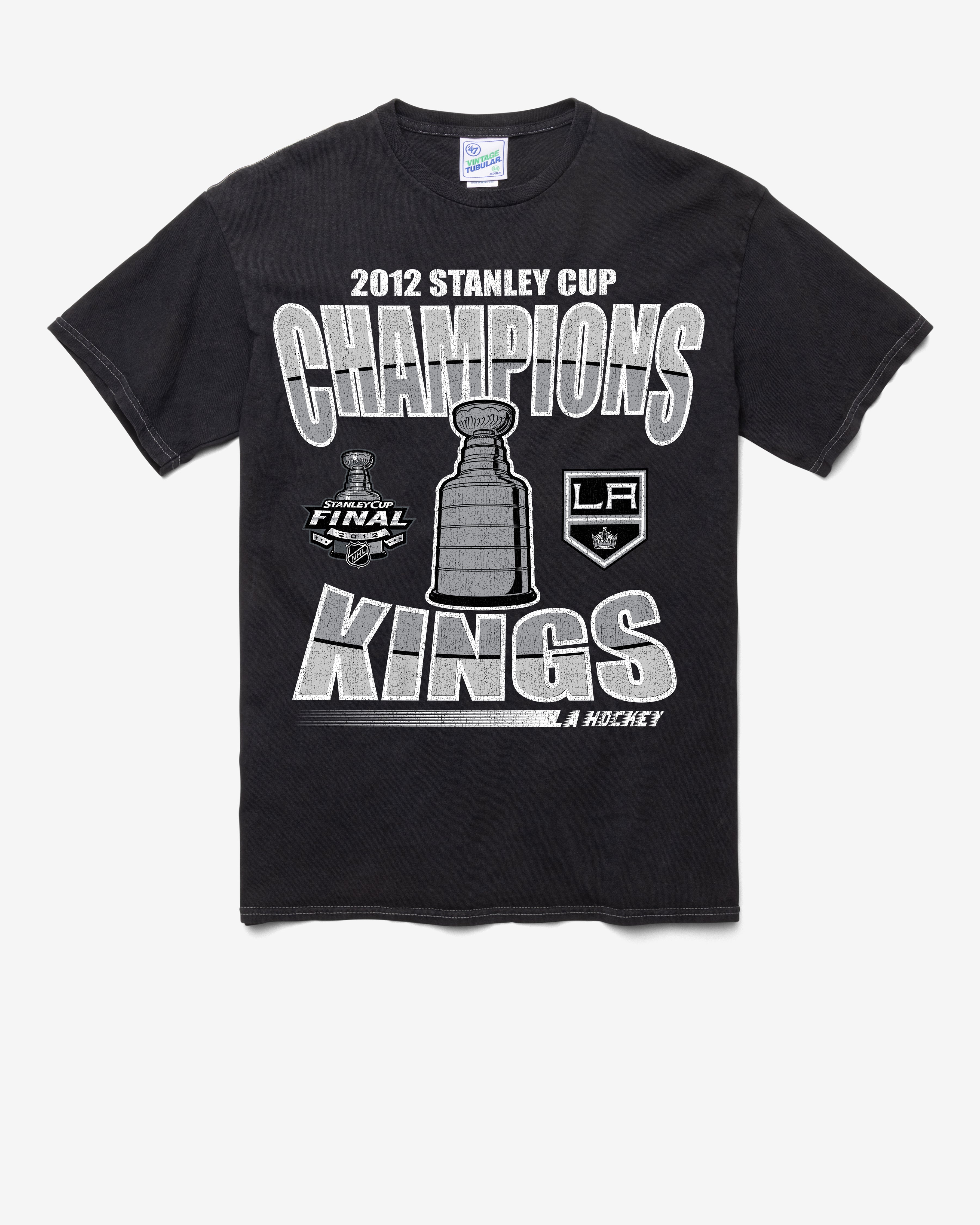 LOS ANGELES KINGS VINTAGE STAN LOCKER VINTAGE '47 TUBULAR TEE DT BLACK